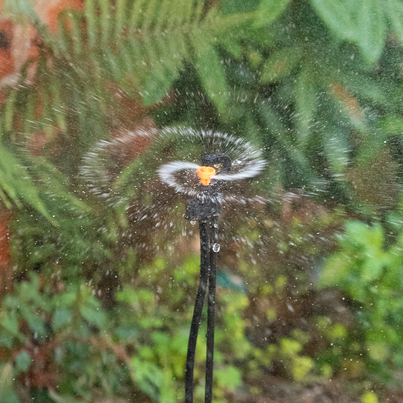 G-type semi-circular orange wheel refracting micro-sprinkler head, garden atomization irrigation, fruit tree and vegetable garden seedling raising, water and fertilizer integrated rotary sprinkler head Specification image