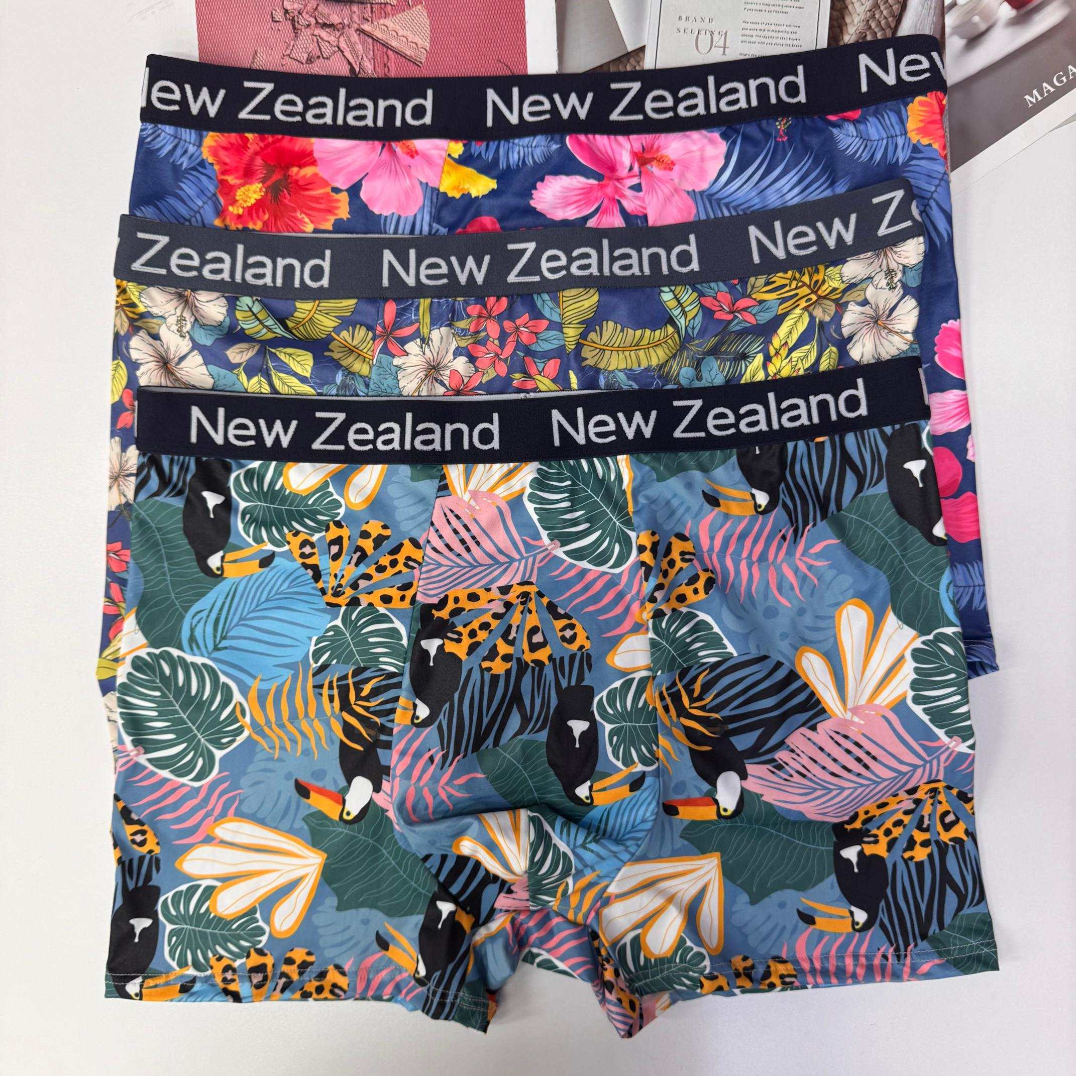 NZ007#New Zealand mens tamaño extra grande calzoncillas color de la cintura cintura cómoda calzoncillas pro piel para hombres calzoncillas milk silk bragas QNI