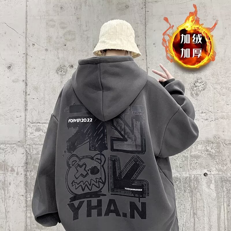 American streetwear brand's latest hooded sweatshirt for men's autumn and winter, high street oversized loose and versatile fleece jacket sweatshirt Bape sweatshirt