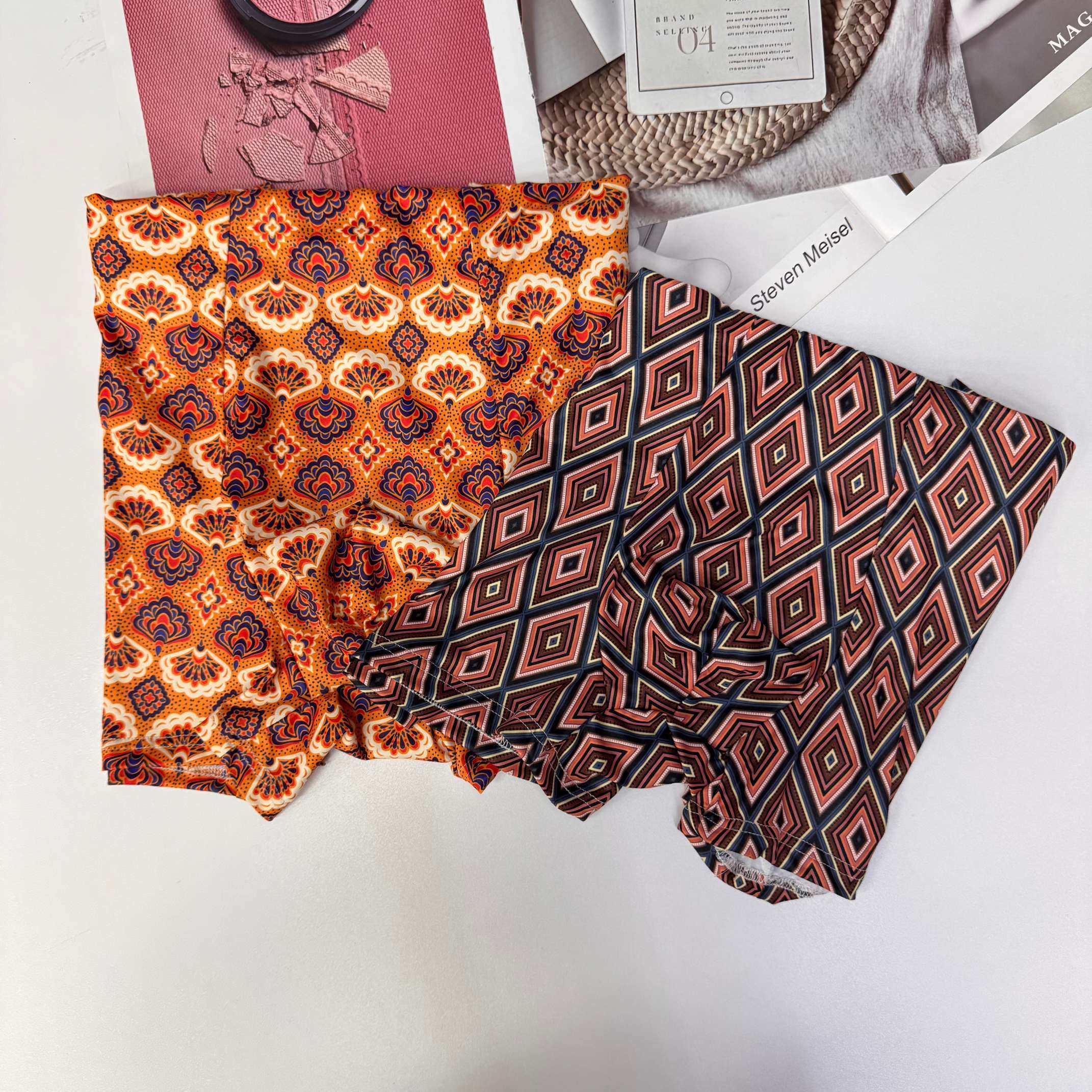 NZ005#New Zealand mens tamaño extra grande calzoncillas cómodas y amigables con la piel calzoncillas de los hombres calzoncillas de seda de leche se pueden personalizar floral QNI Application Scenario