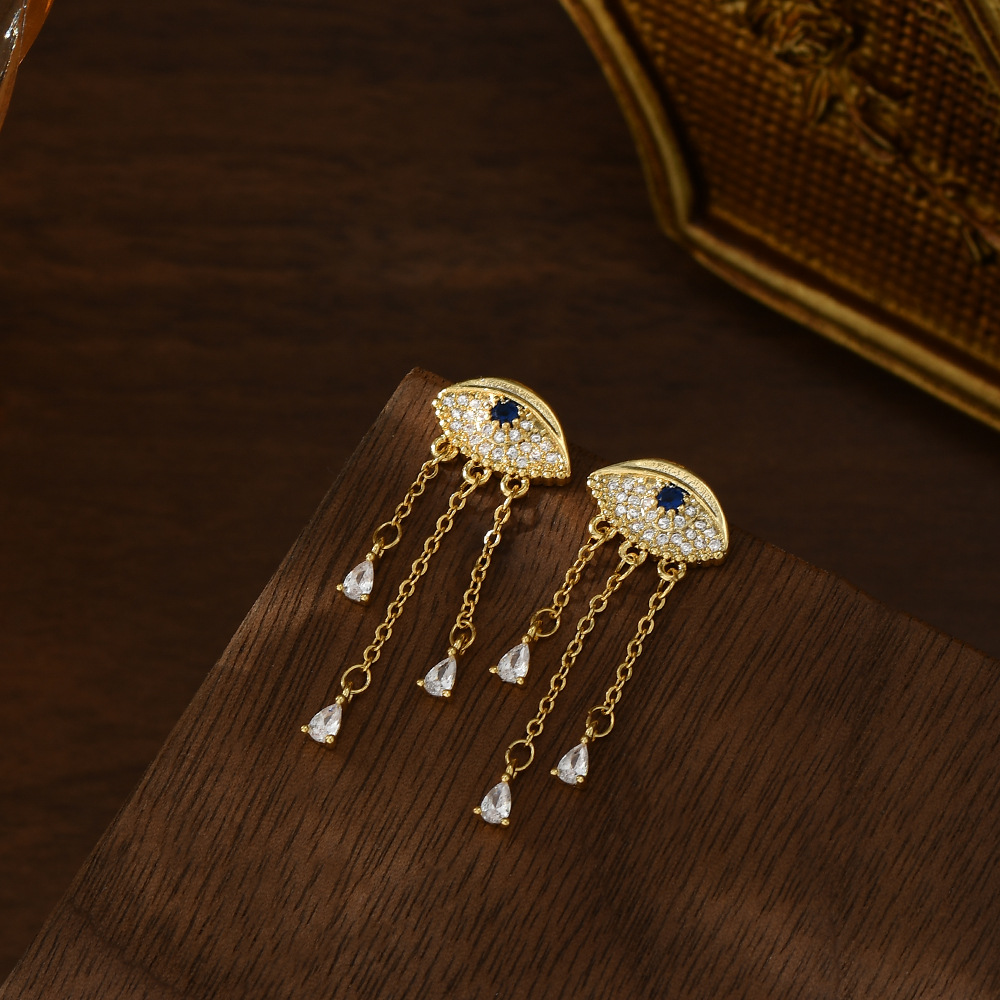 Golden devil eye gotas de agua borlas pendientes novedad niche varios estilos pendientes Item Picture
