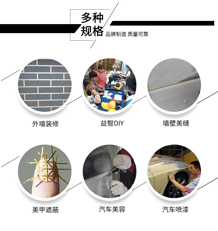 High-viscosity masking tape, spray painting, decoration, masking, single-sided masking tape, hand-torn color separation paper, whole box wholesale pic 5