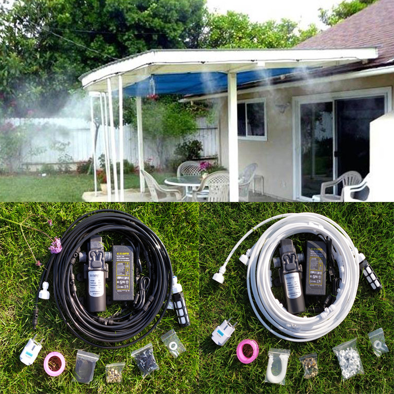 Courtyard terrace atomization spray cooling set, trampoline outdoor water spraying and humidification complete set of low-pressure spray cooling equipment details Picture