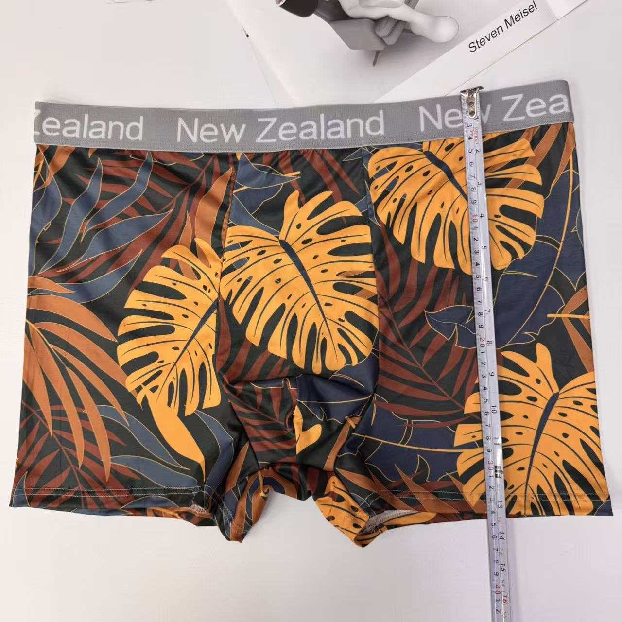 NZ010#New Zealand mens tamaño extra grande calzoncillas color de la cintura cintura cómoda calzoncillas amigables con la piel leche calzoncillas de seda para hombres QNI Specification image