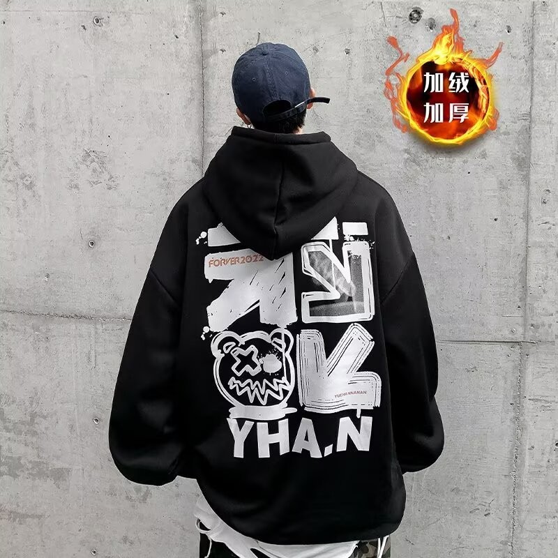 American streetwear brand's latest hooded sweatshirt for men's autumn and winter, high street oversized loose and versatile fleece jacket sweatshirt Bape sweatshirt Item Picture