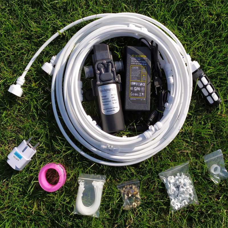 Courtyard terrace atomization spray cooling set, trampoline outdoor water spraying and humidification complete set of low-pressure spray cooling equipment Specification image