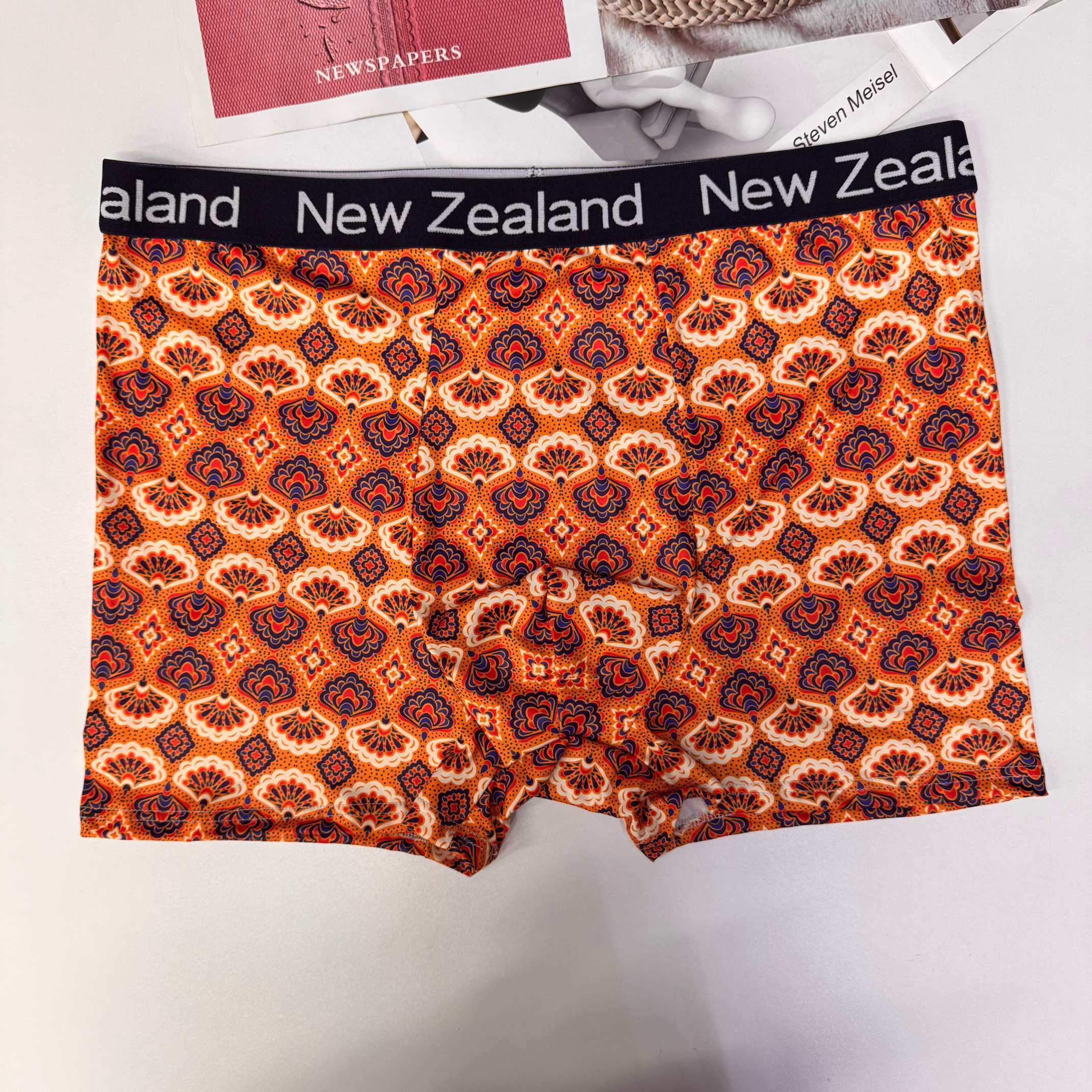 NZ005#New Zealand mens tamaño extra grande calzoncillas cómodas y amigables con la piel calzoncillas de los hombres calzoncillas de seda de leche se pueden personalizar floral QNI Item Picture