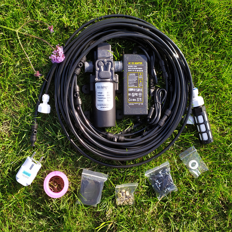 Courtyard terrace atomization spray cooling set, trampoline outdoor water spraying and humidification complete set of low-pressure spray cooling equipment Application Scenario