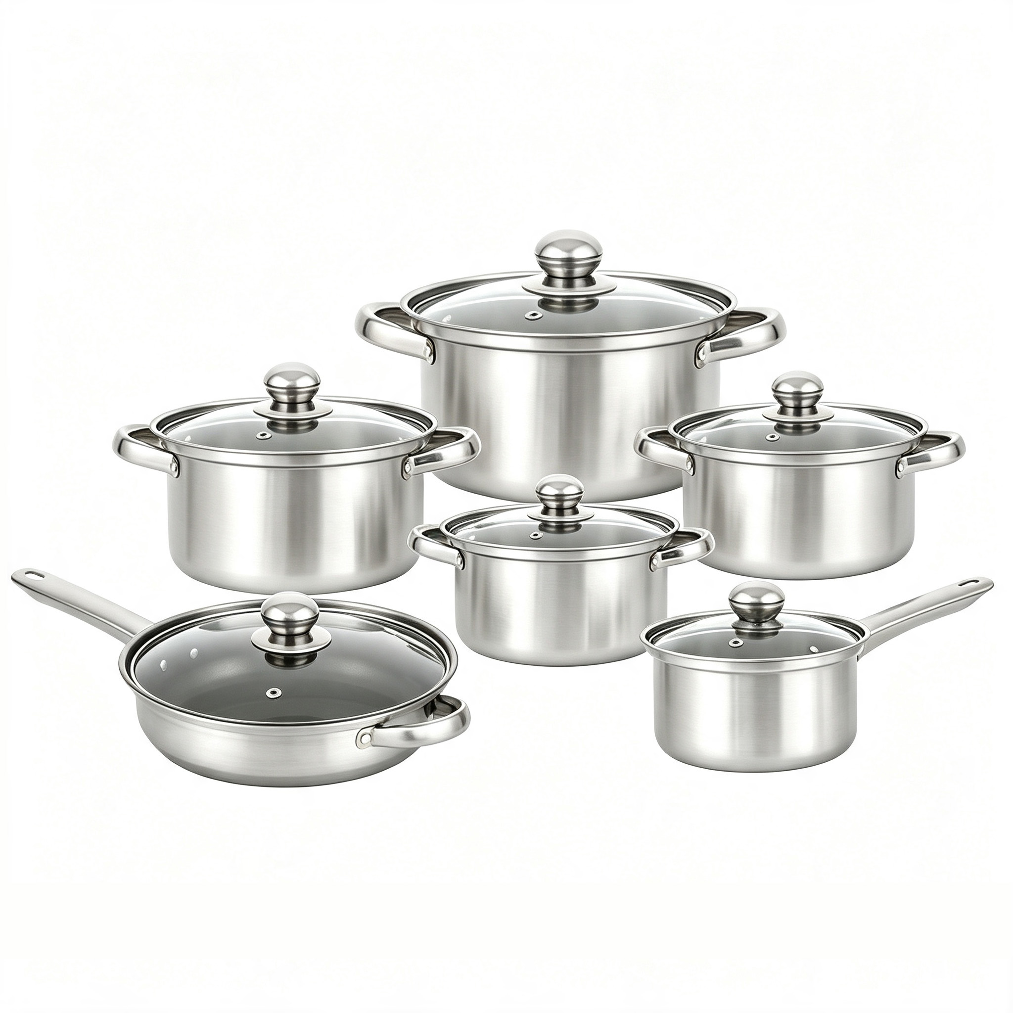 CGUCOOK color crudo acero inoxidable set 12 piezas binaural sartén set de sartén set de sartén multifunción set de sartén combinado home set Item Picture