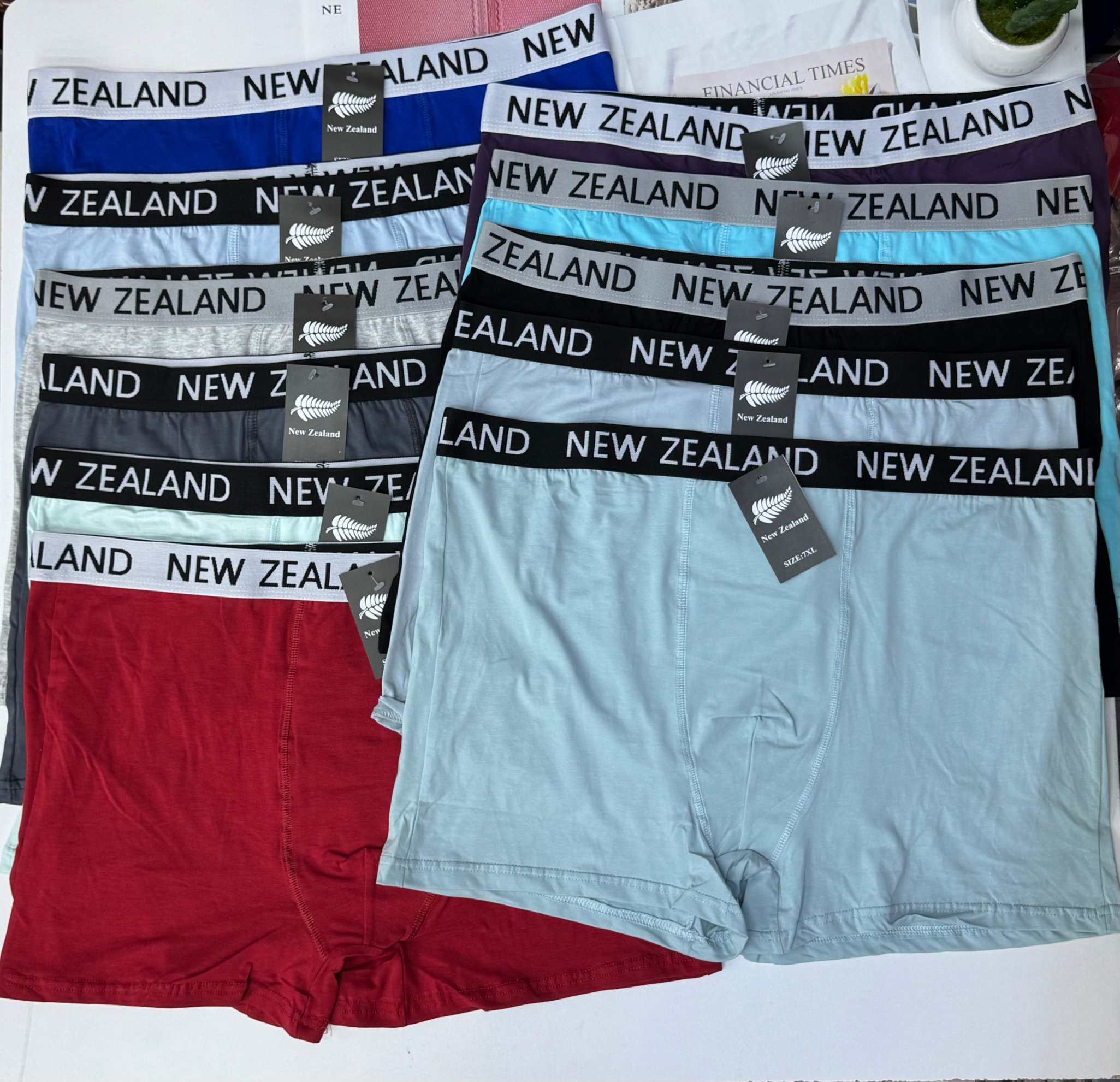 002#New Zealand calzoncillos de los hombres tamaño más grande jacquard cintura de los hombres boxers de algodón de color sólido calzoncillos de algodón de los hombres QNI Item Picture