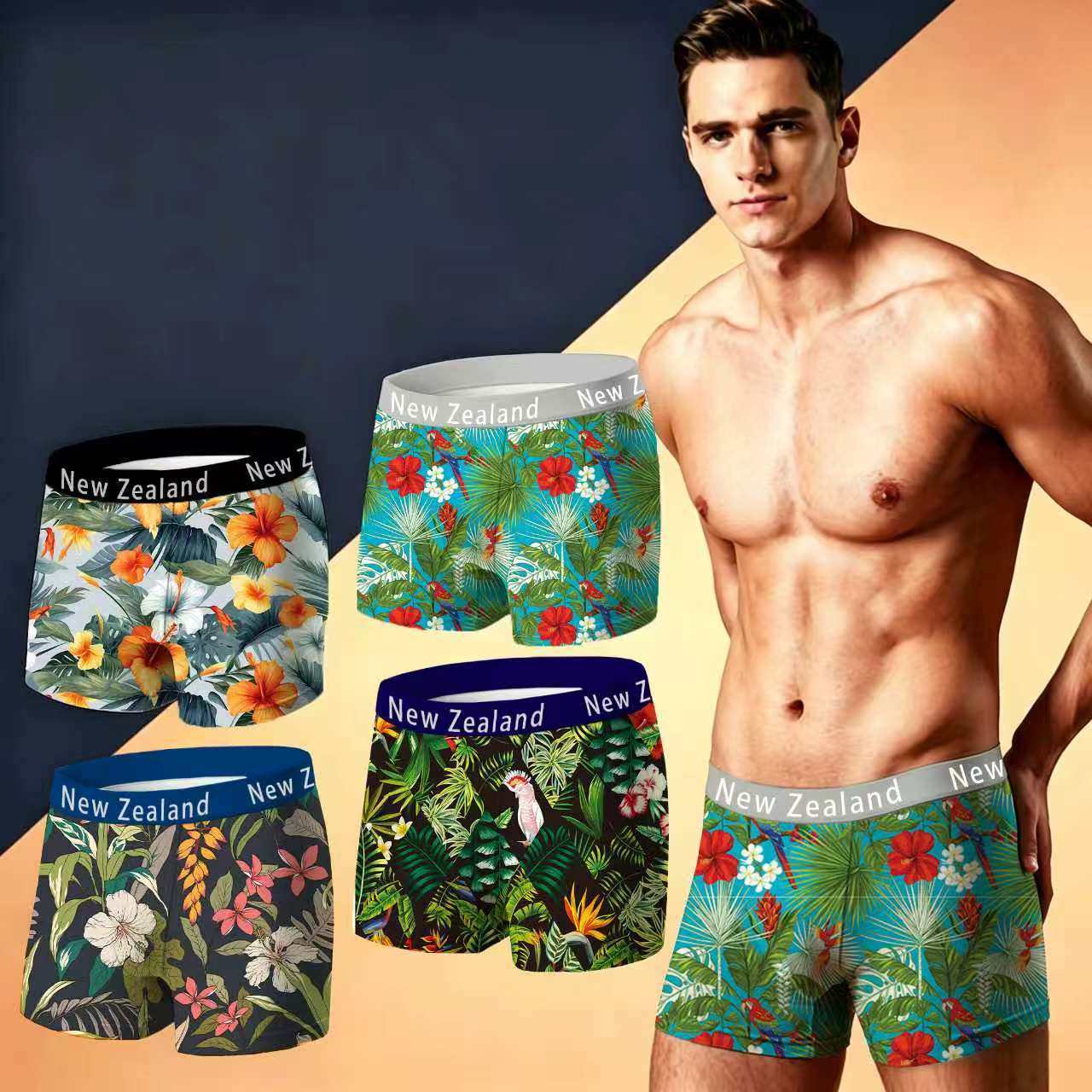 NZ008#New Zealand mens bragas island breeze transpirable cómodo a favor de la piel bragas hombres boxers QNI
