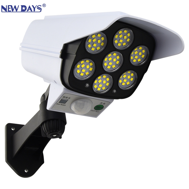 NEWDAYS marca transfronteriza nueva luz de monitoreo de simulación solar led, luz de emergencia de ángulo ajustable de sensor humano, luz de patio impermeable al aire libre Application Scenario
