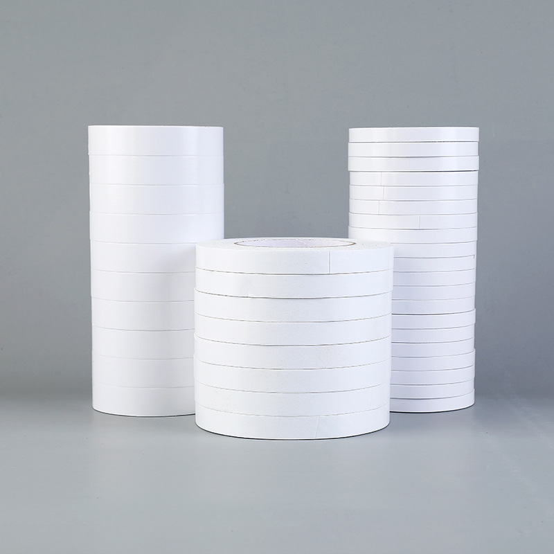 Factory wholesale high-viscosity hot melt double-sided tape, student white hand-tear strong double-sided tape, transparent office supplies