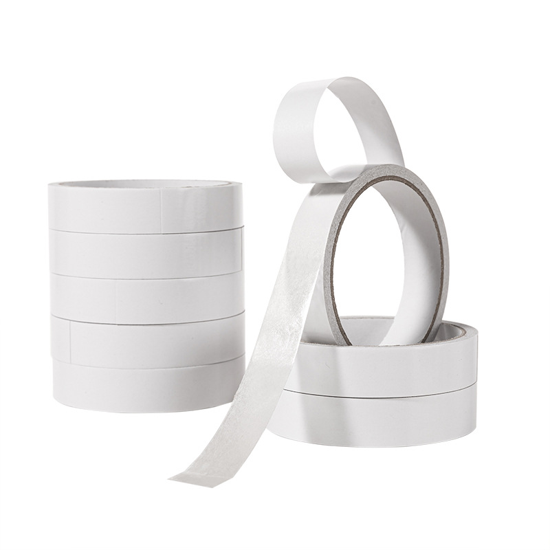 Factory wholesale high-viscosity hot melt double-sided tape, student white hand-tear strong double-sided tape, transparent office supplies details Picture