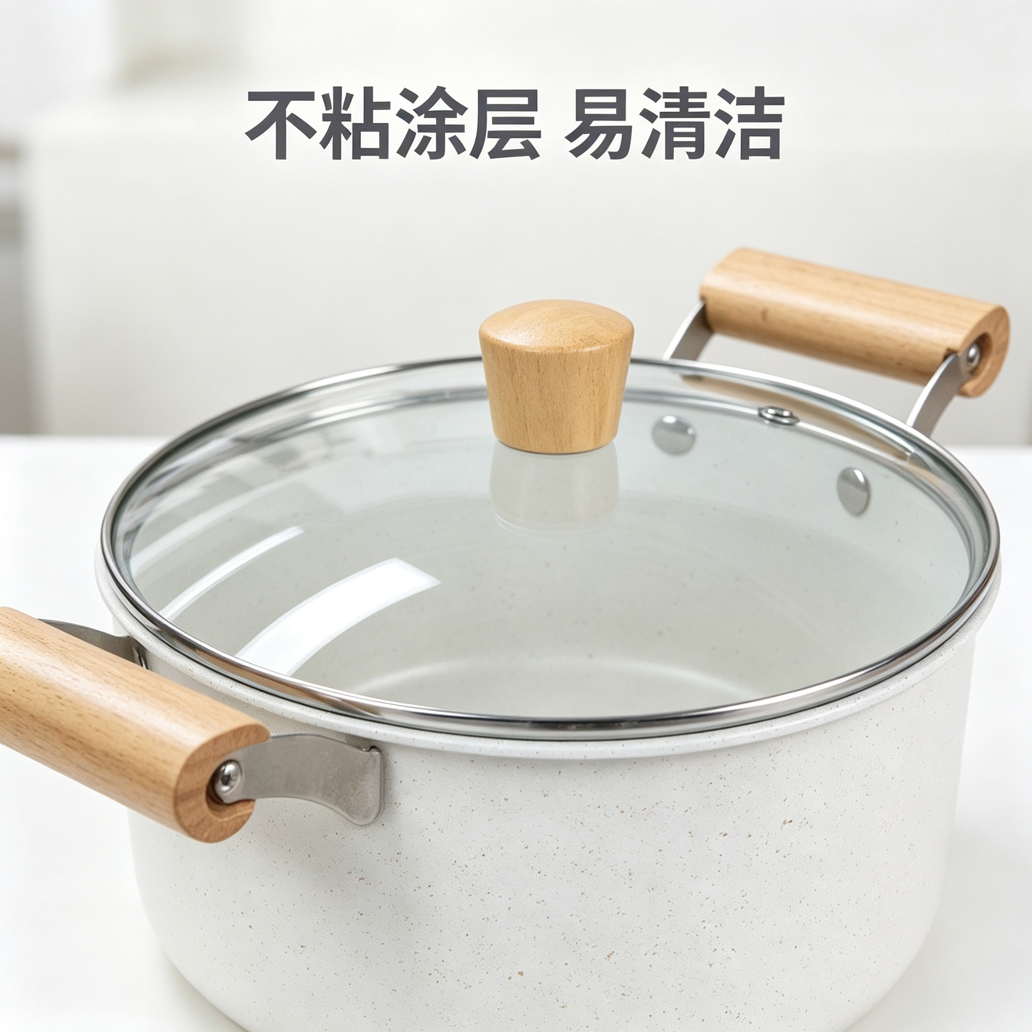 CGUCOOK cross-border blast sartén de piedra de arroz con mango de madera arroz blanco antiadherente ánforas sartén japonés crema antiadherente cocina de inducción universal Specification image