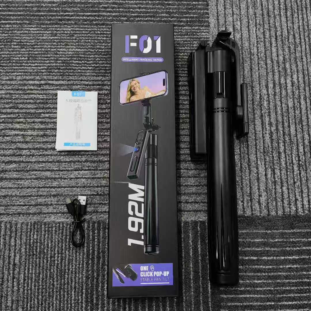 Explosivo F01 smart face heel raquete selfie stick AI heel raquete antisacudir PTZ quad aleación de aluminio foto artefacto detail image 3