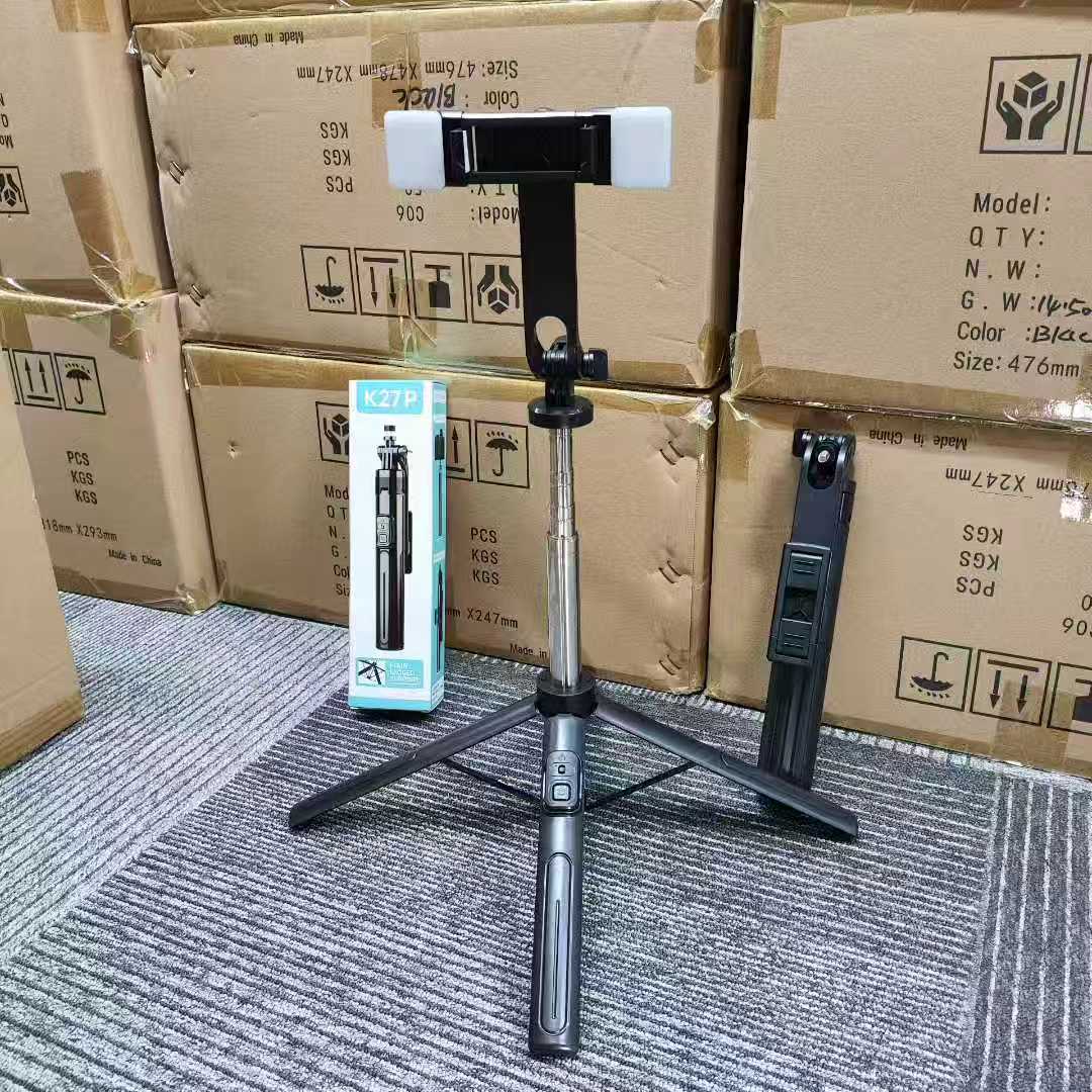 Crossover nuevo teléfono móvil bluetooth selfie stick stand stand stand de mano estabilizador tripode en vivo, k27p Item Picture