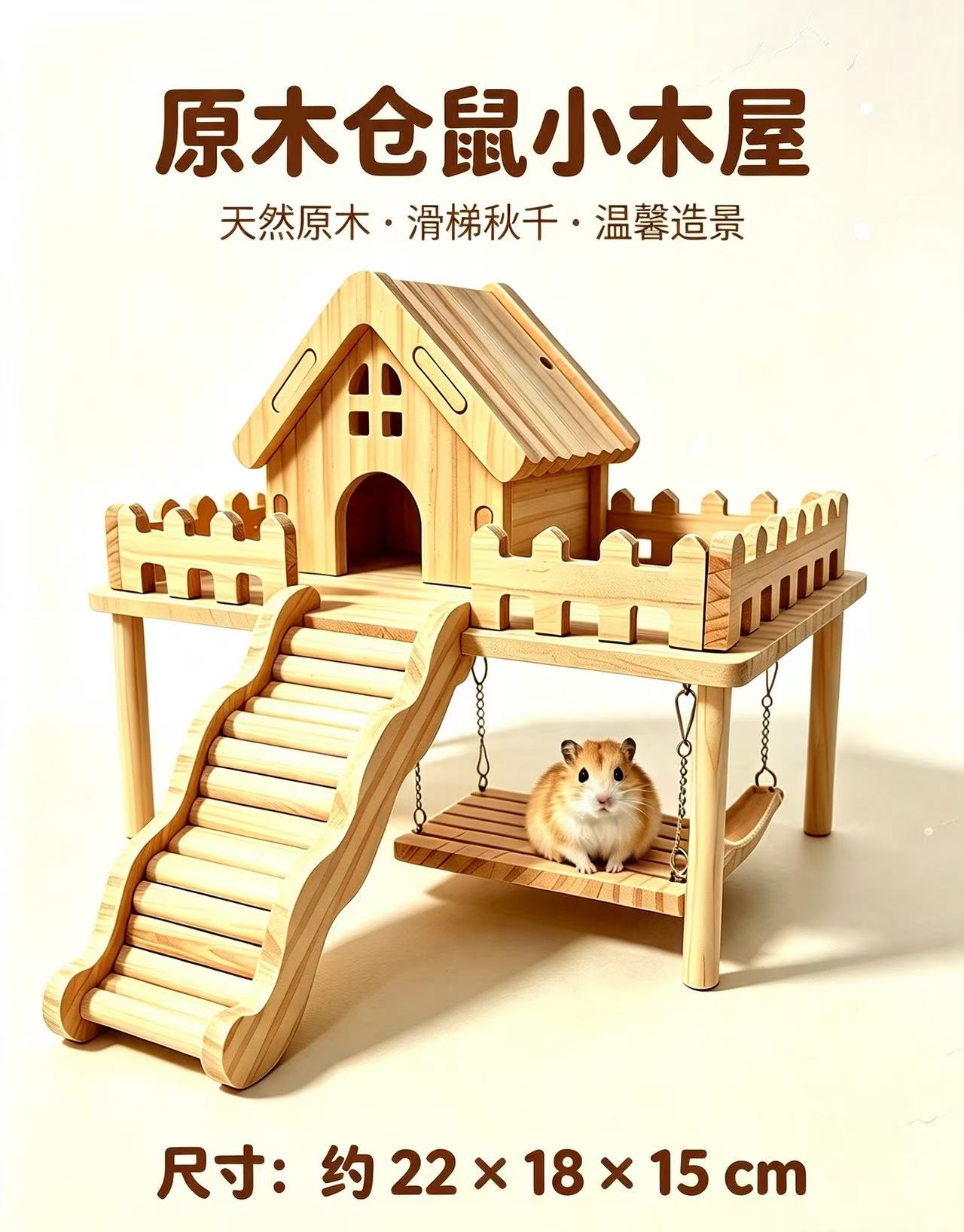 Solid wood parrot play frame, small and medium-sized parrot desktop climbing swing stand, claw grinding interactive toy Item Picture