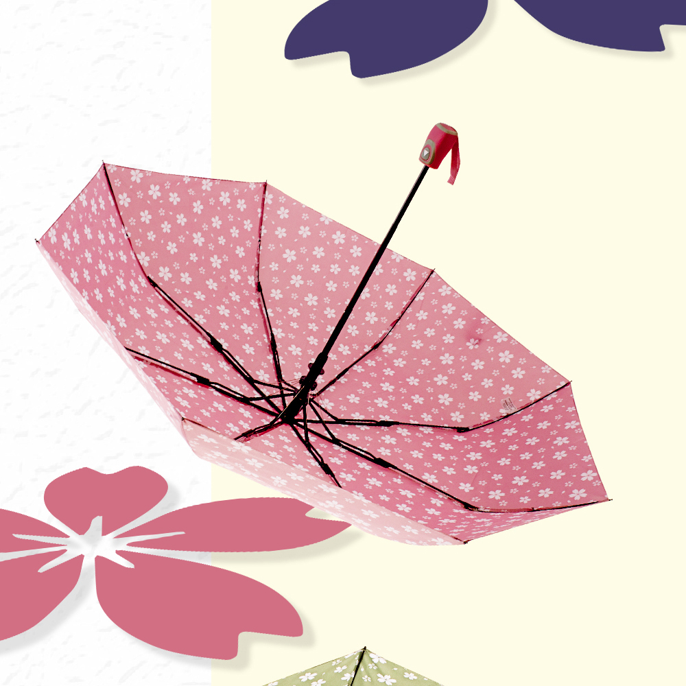 Xingbao Umbrella 3133A Cherry Blossom Colorful Four-Color Folding Umbrella is waterproof and suitable for both sunny and rainy days. It is a portable and lightweight cherry blossom umbrella and windproof umbrella Application Scenario