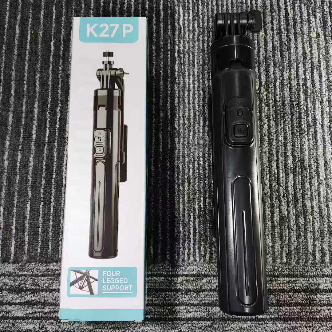 Crossover nuevo teléfono móvil bluetooth selfie stick stand stand stand de mano estabilizador tripode en vivo, k27p detail image 6