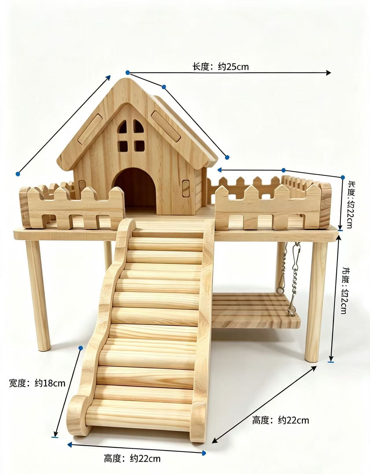 Solid wood parrot play frame, small and medium-sized parrot desktop climbing swing stand, claw grinding interactive toy Application Scenario