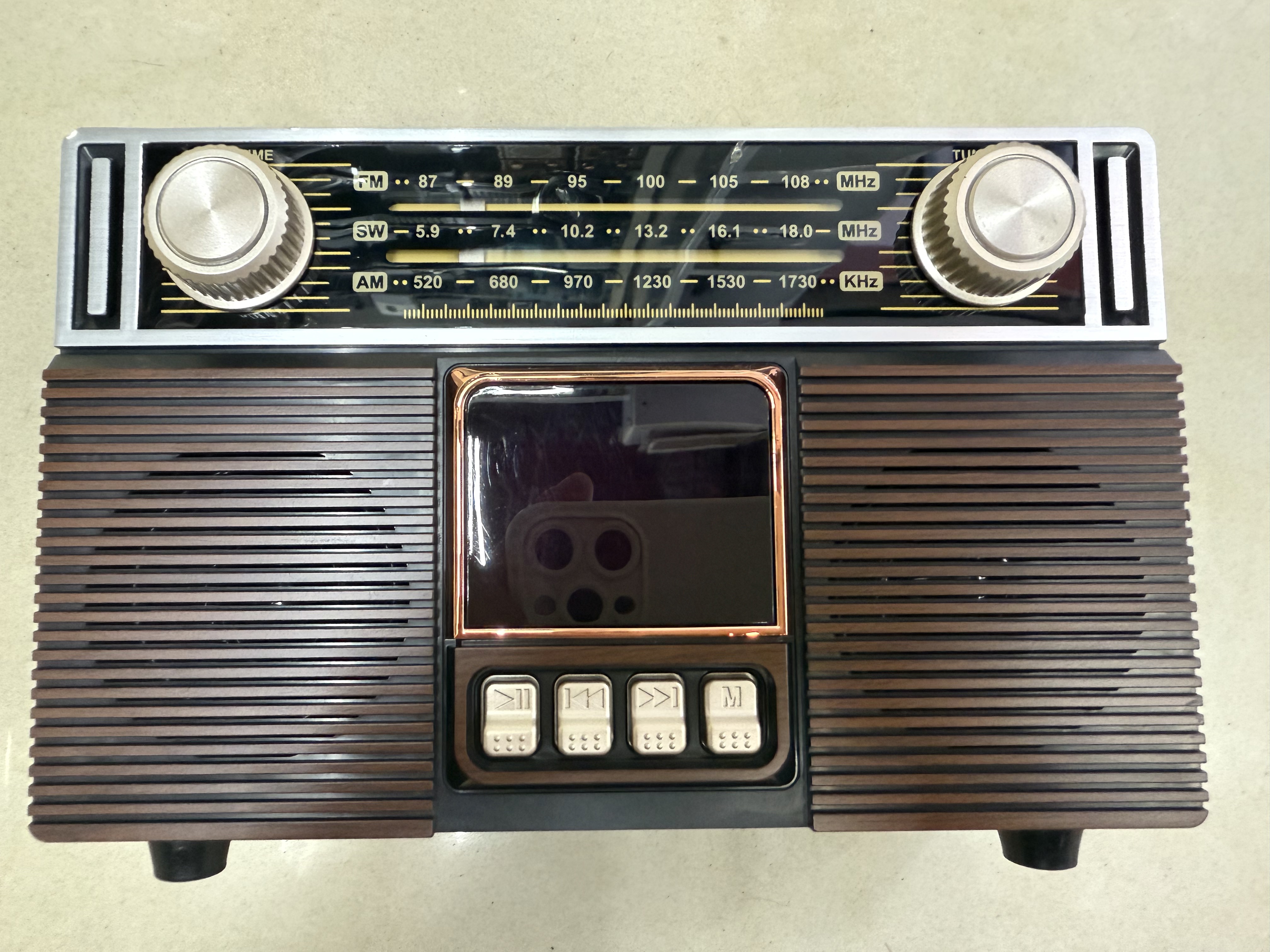 MD-1305 MD-1306 MD-1307 radio retro altavoz bluetooth patrón de madera multibanda multifunción escritorio swing música USB tarjeta TF para reproducir música para ancianos