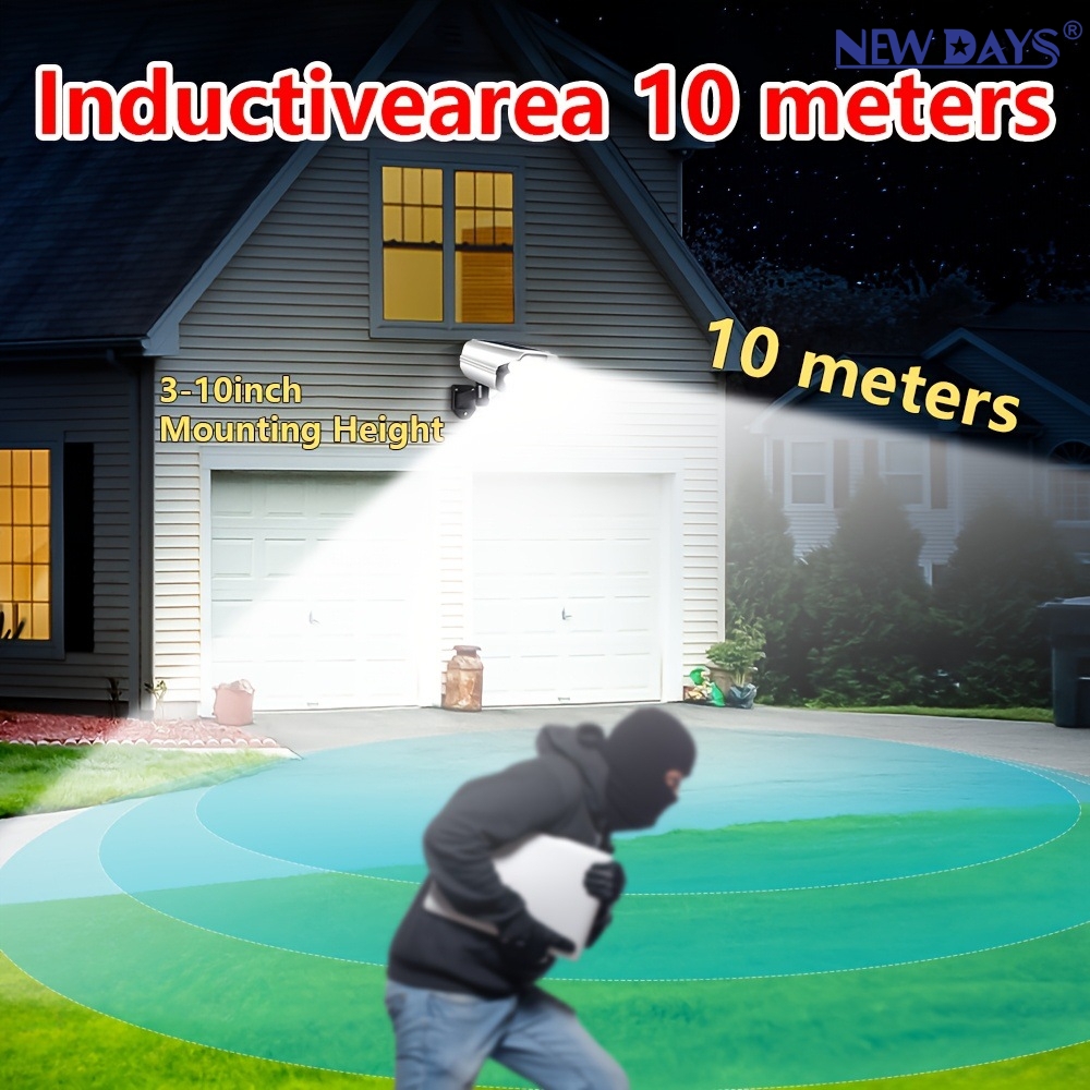 NEWDAYS marca transfronteriza nueva luz de monitoreo de simulación solar led COB humano sensor ángulo ajustable luz de emergencia luz de patio al aire libre Specification image