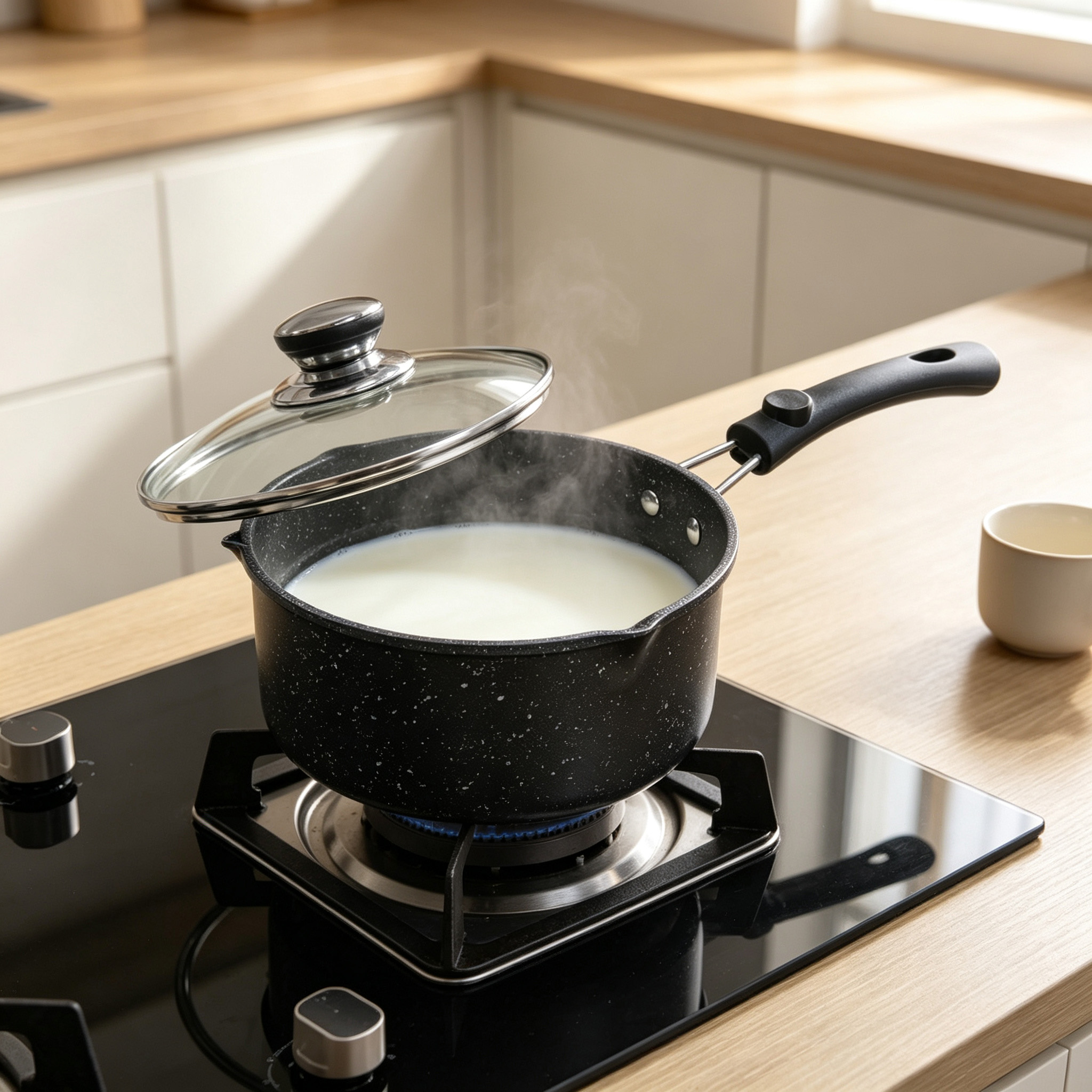 CGUCOOK Pure Black Non-stick Milk Pot, tourmaline non-stick pot, Small milk pot, baby complementary food pot, Multi-functional household hot milk pot, instant noodle milk pot Application Scenario