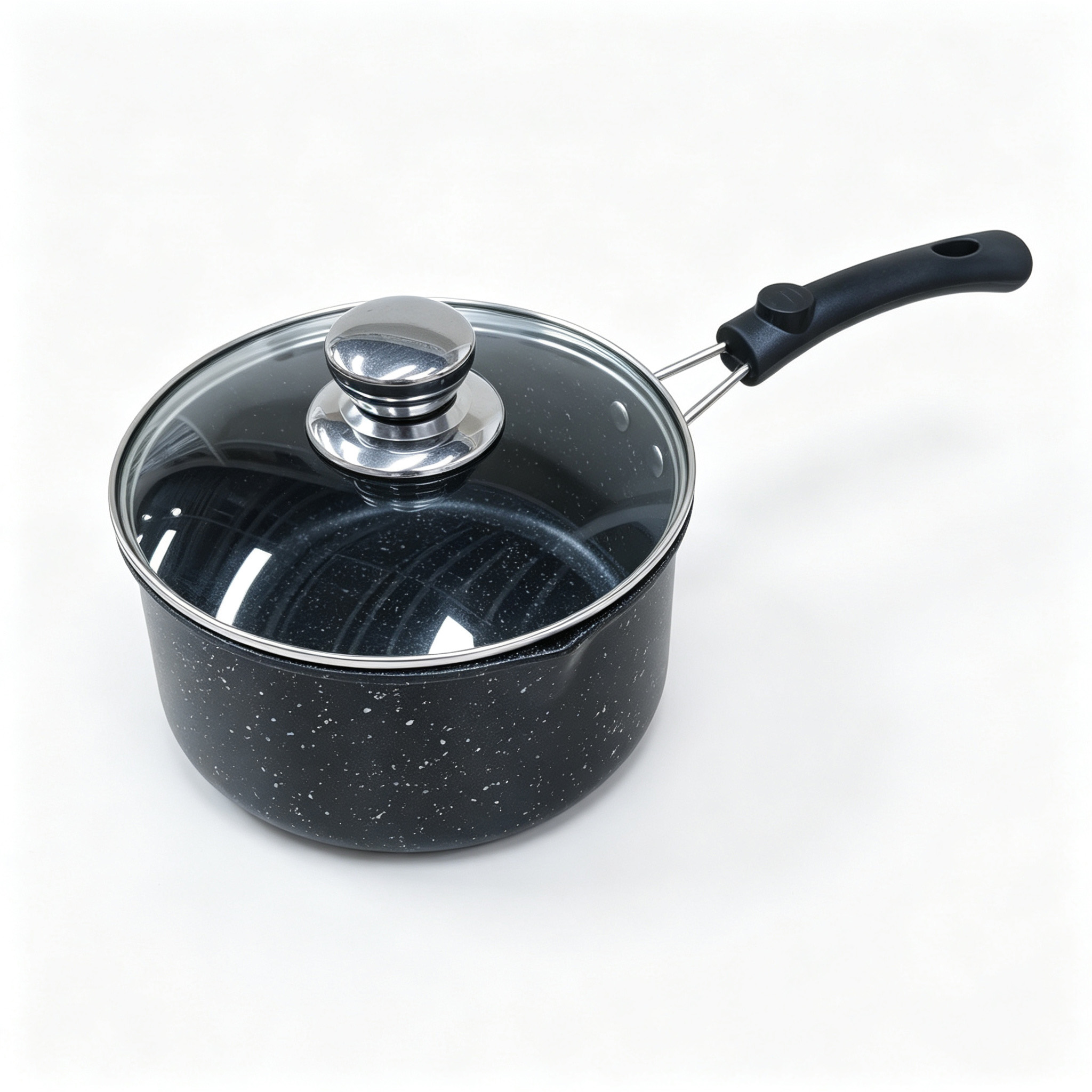 CGUCOOK Pure Black Non-stick Milk Pot, tourmaline non-stick pot, Small milk pot, baby complementary food pot, Multi-functional household hot milk pot, instant noodle milk pot Item Picture