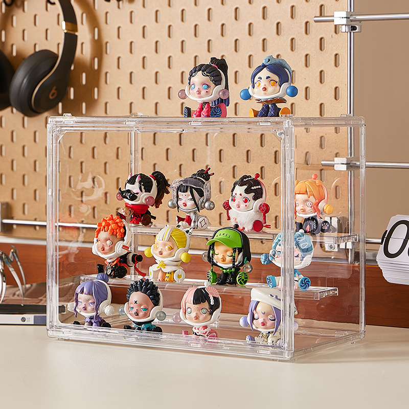 【CL】26Q3#3091 Genshin Impact MOE Doll Transparent Acrylic Figurine Storage Box Ceramic Craft Ornament Small Ornament Collection and Display Box Specification image