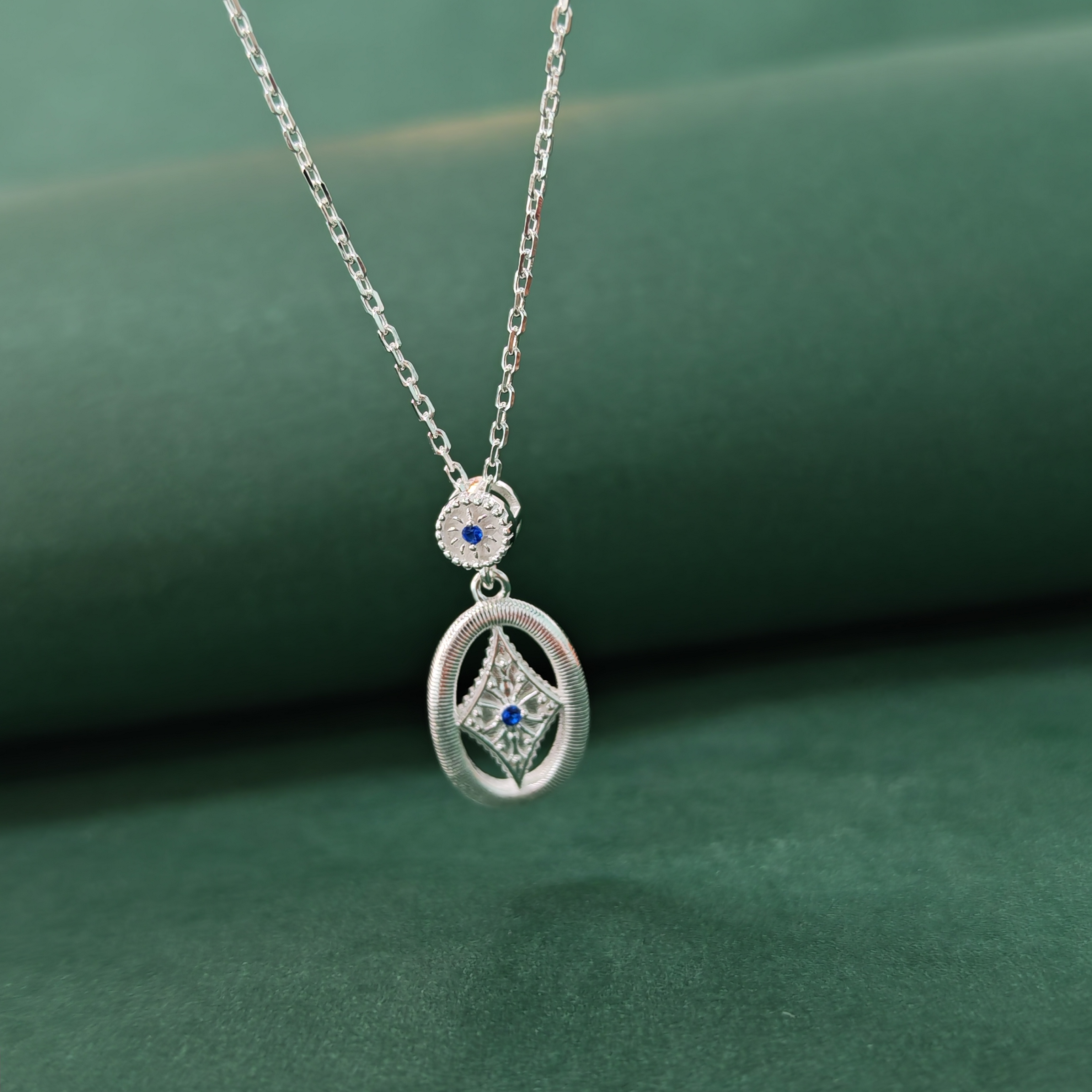 APOTIE oper esencia patchwork perla cuatro hojas colgante azul piedras preciosas calado diamante collar mujer accesorios