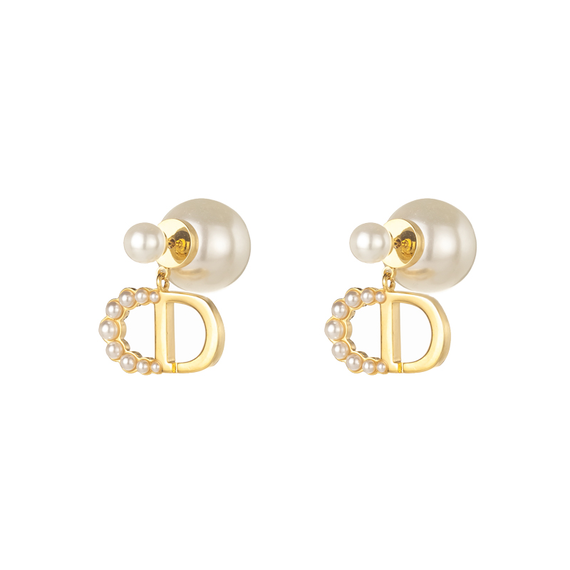 Pendientes de perlas de oro moda orejas femalidad elegante versátil y simple colgante dar regalos Item Picture