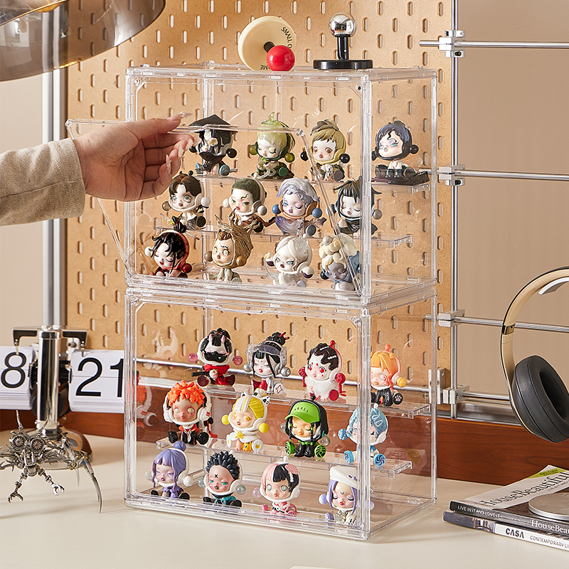 【CL】26Q3#3091 Genshin Impact MOE Doll Transparent Acrylic Figurine Storage Box Ceramic Craft Ornament Small Ornament Collection and Display Box