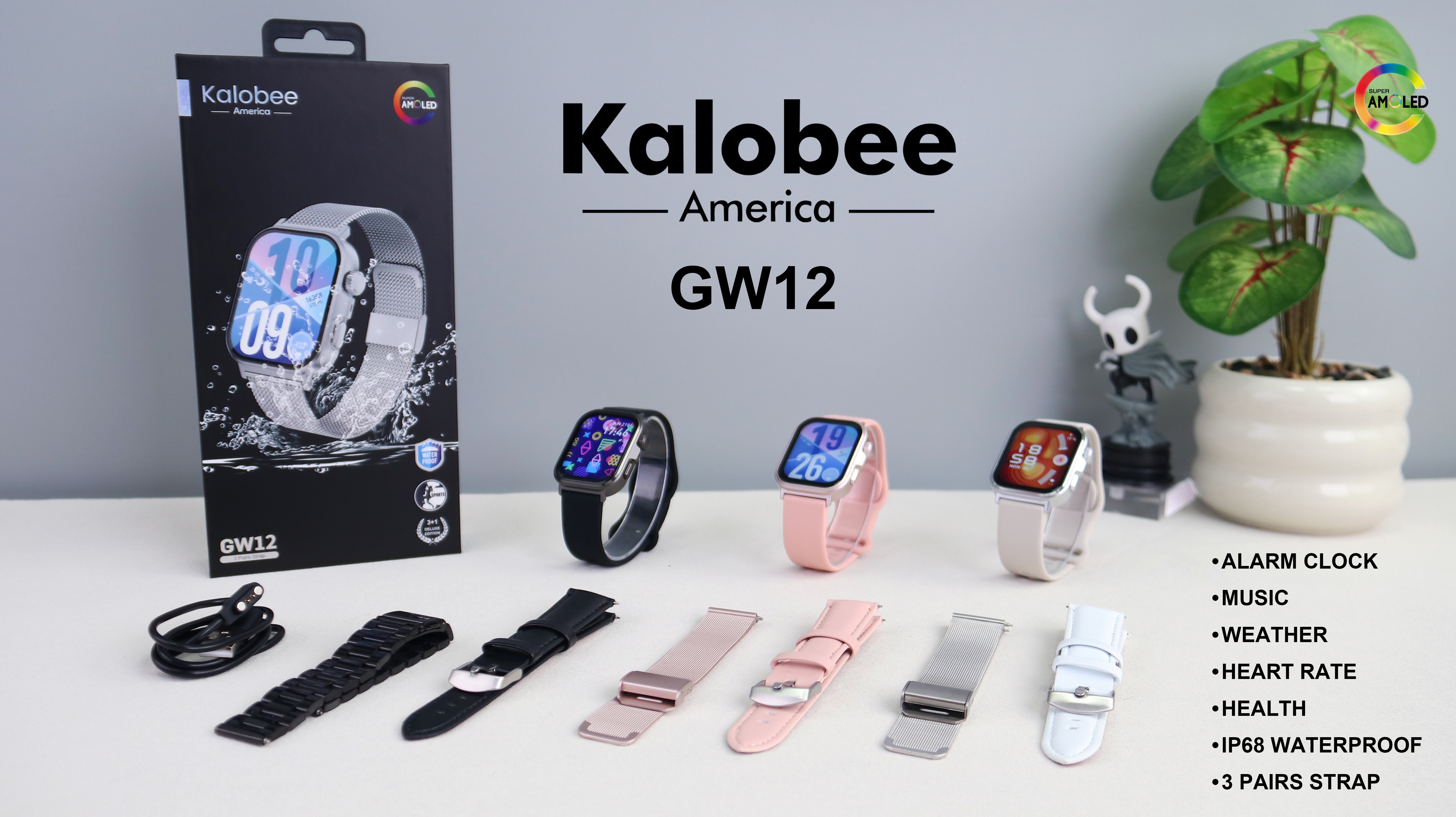 GW12 frecuencia cardíaca sueño oxígeno sangre respiración entrenamiento bluetooth llamada wechat SMS software información notificación recepción reloj inteligente adecuado para adolescentes multi-idioma múltiples modos deportivos colección de datos deportivos reloj inteligente