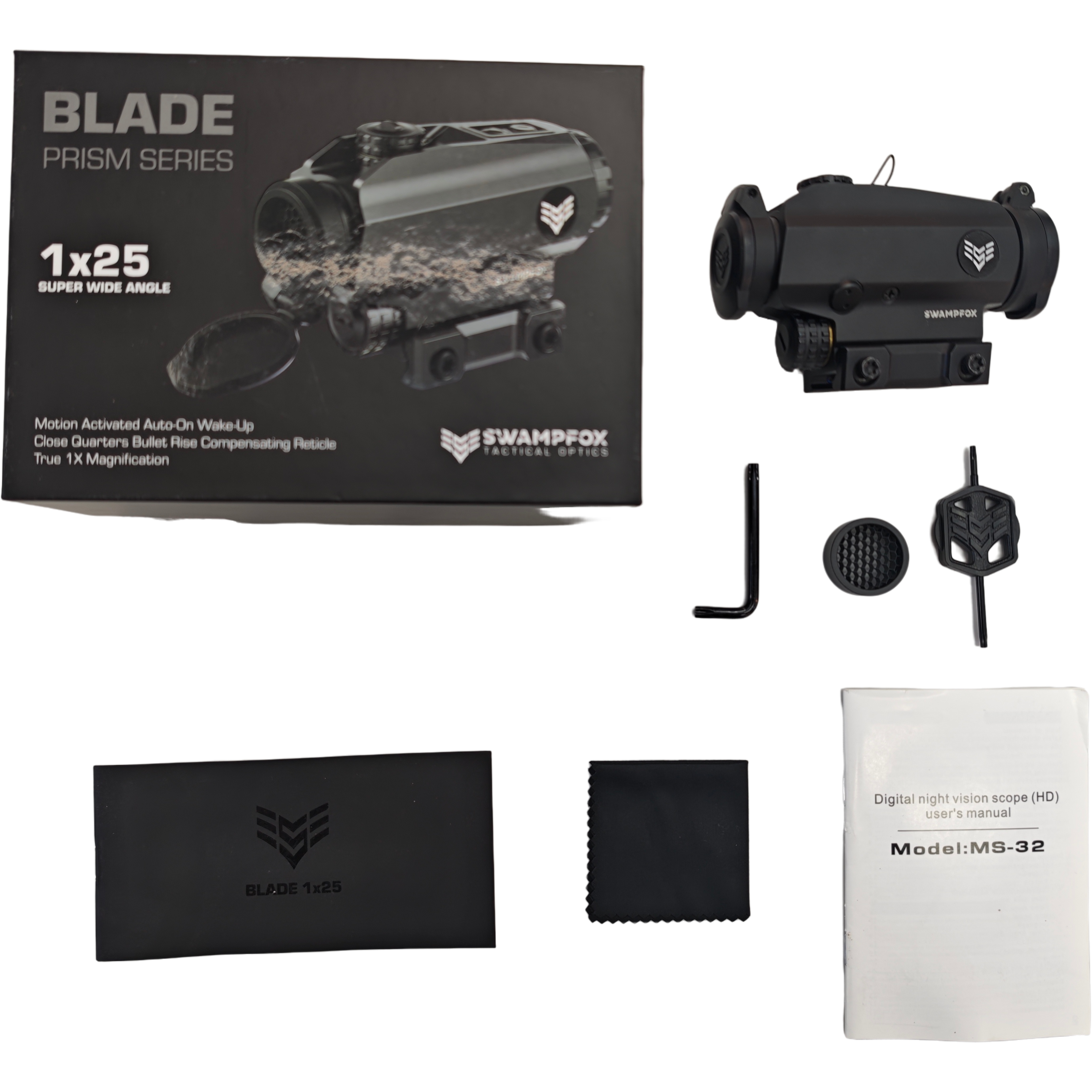 S marca Blade1×25 prism mira mira de punto rojo interior de gran angular de gran tamaño despertar automático alto sísmico objetivo rápido Item Picture