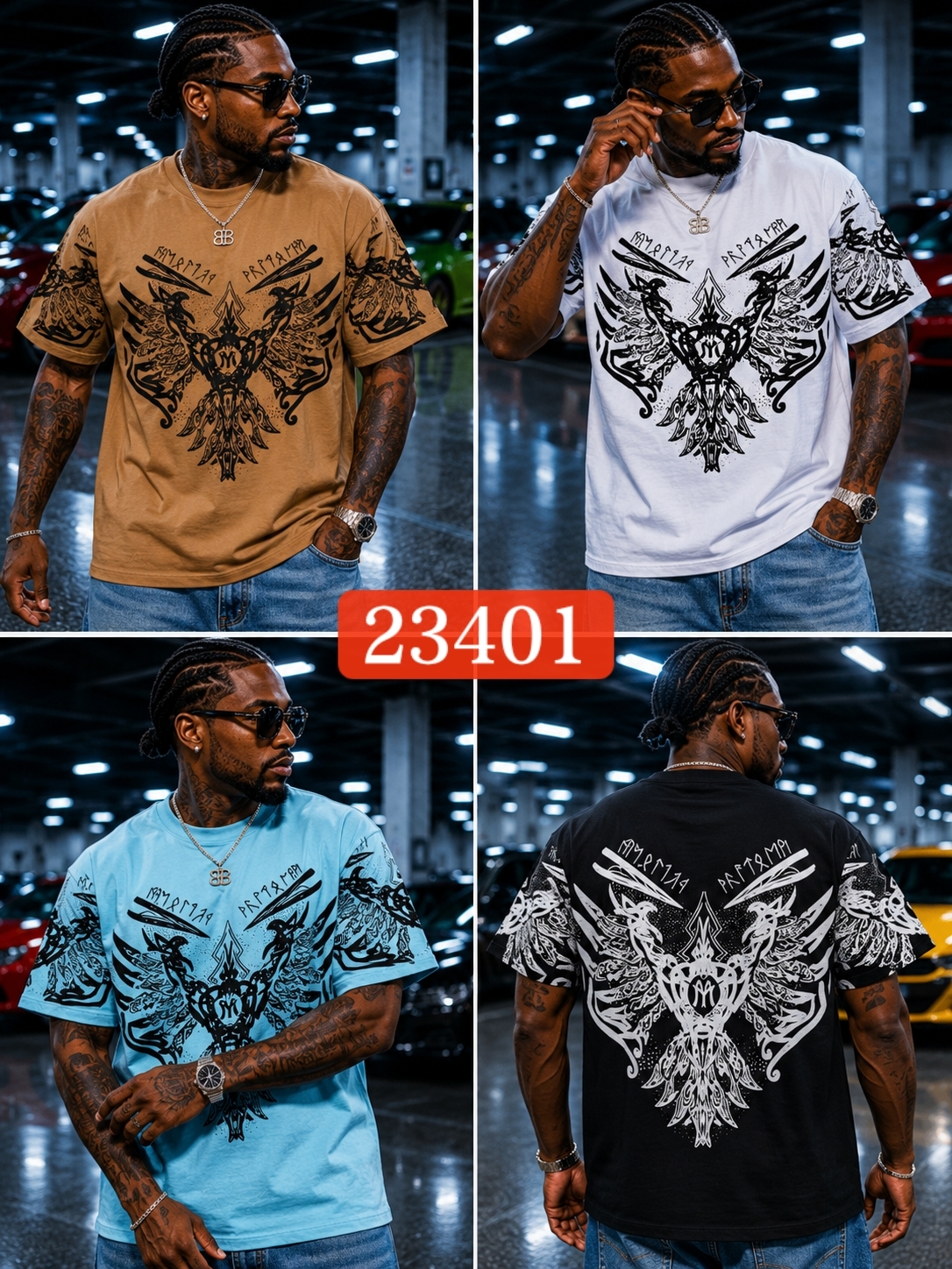 2026 nuevo estilo explosivo hombre verano holgada manga corta camiseta marca de moda cuatro colores estampado casual sudadera hombre versátil Application Scenario
