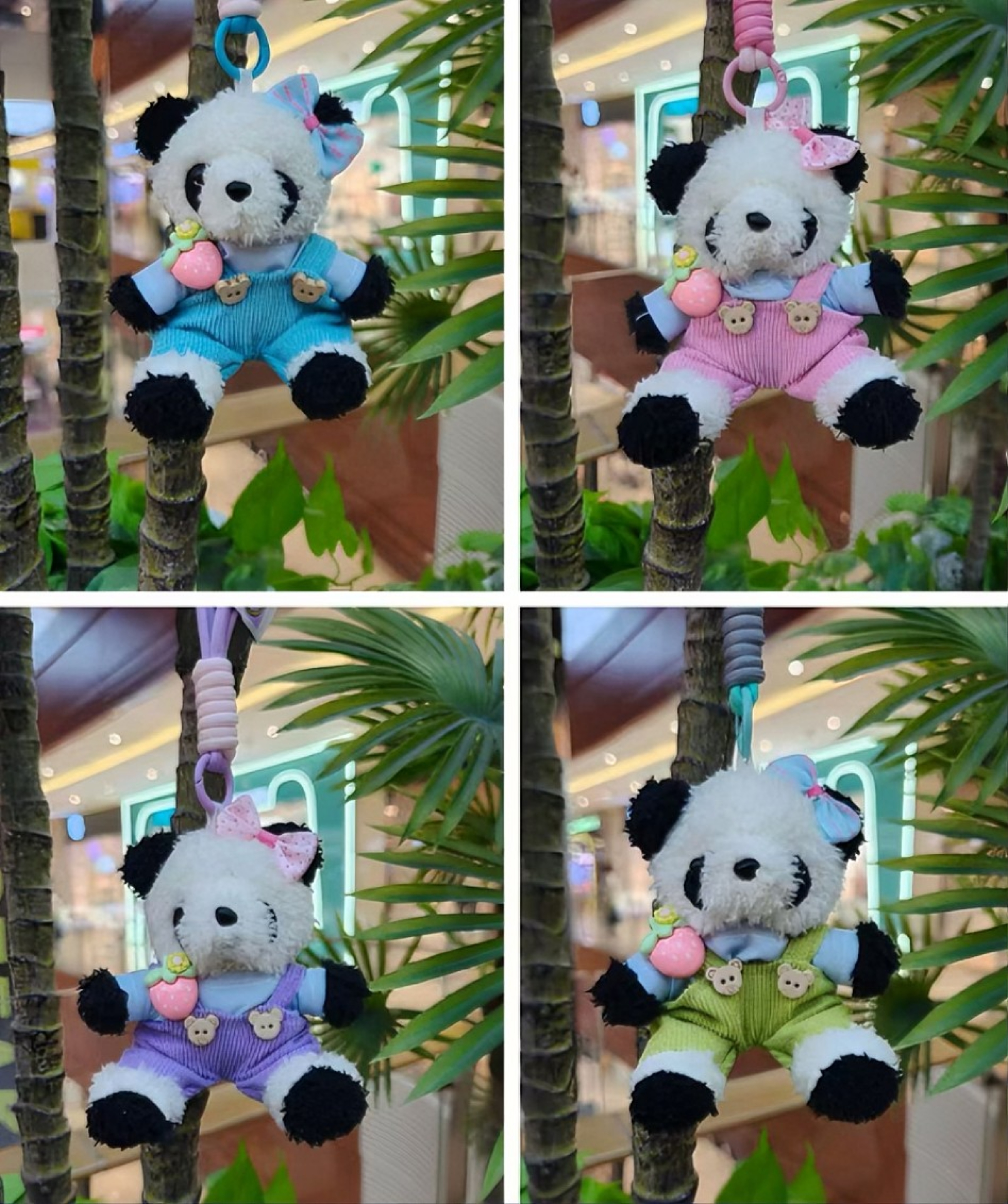 Panda peluche llavero muñeca llavero colgante simulación muñeca lindo colgante de bolsa de escuela pequeña Application Scenario