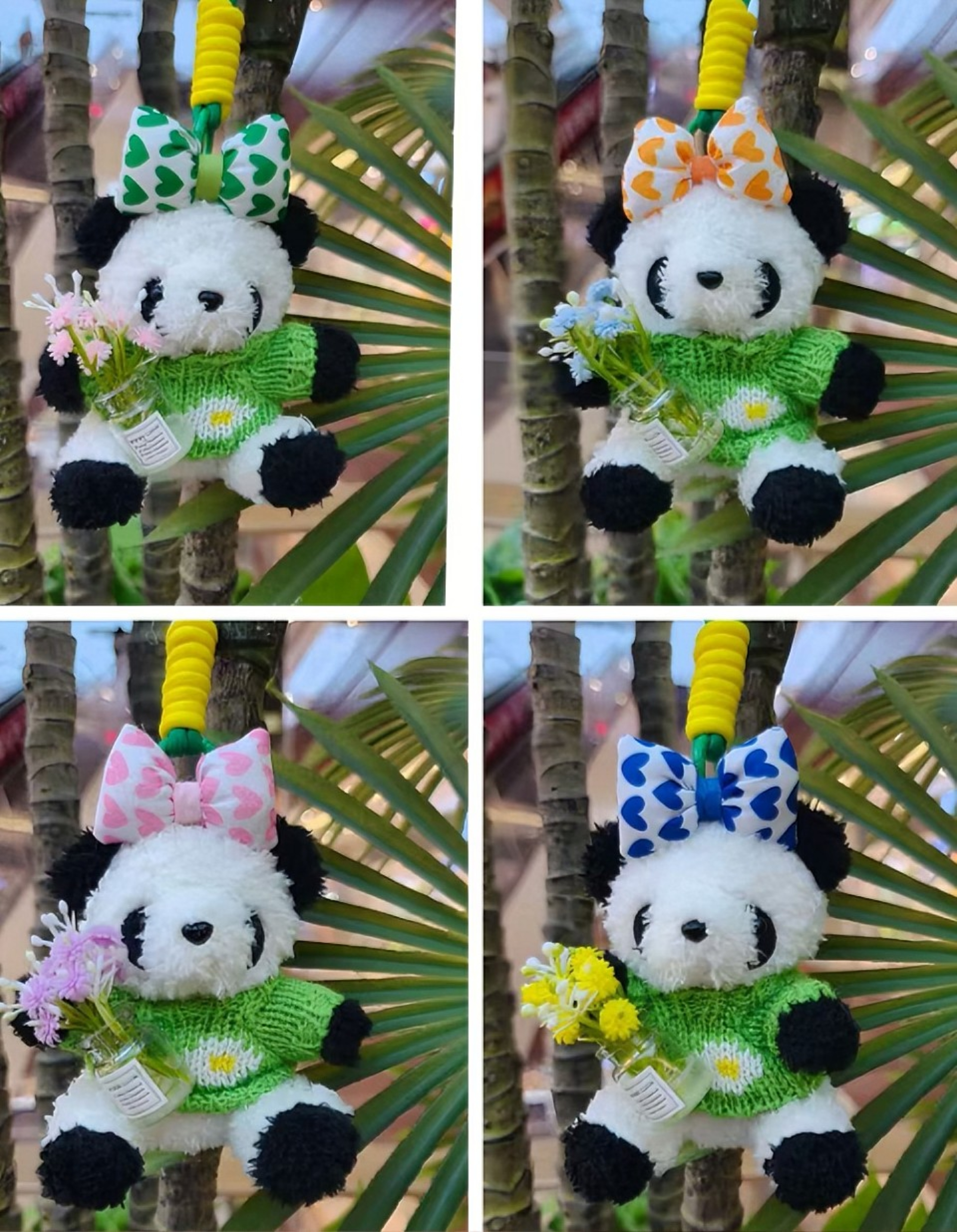Panda peluche llavero muñeca llavero colgante simulación muñeca lindo colgante de bolsa de escuela pequeña Specification image