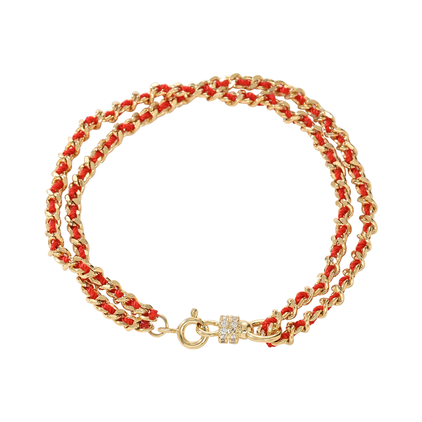Año nuevo oro rojo brazalete trenzado cadena de metal cuerda roja patchwork mano adorno nacimiento nacimiento chica blanca pic 6