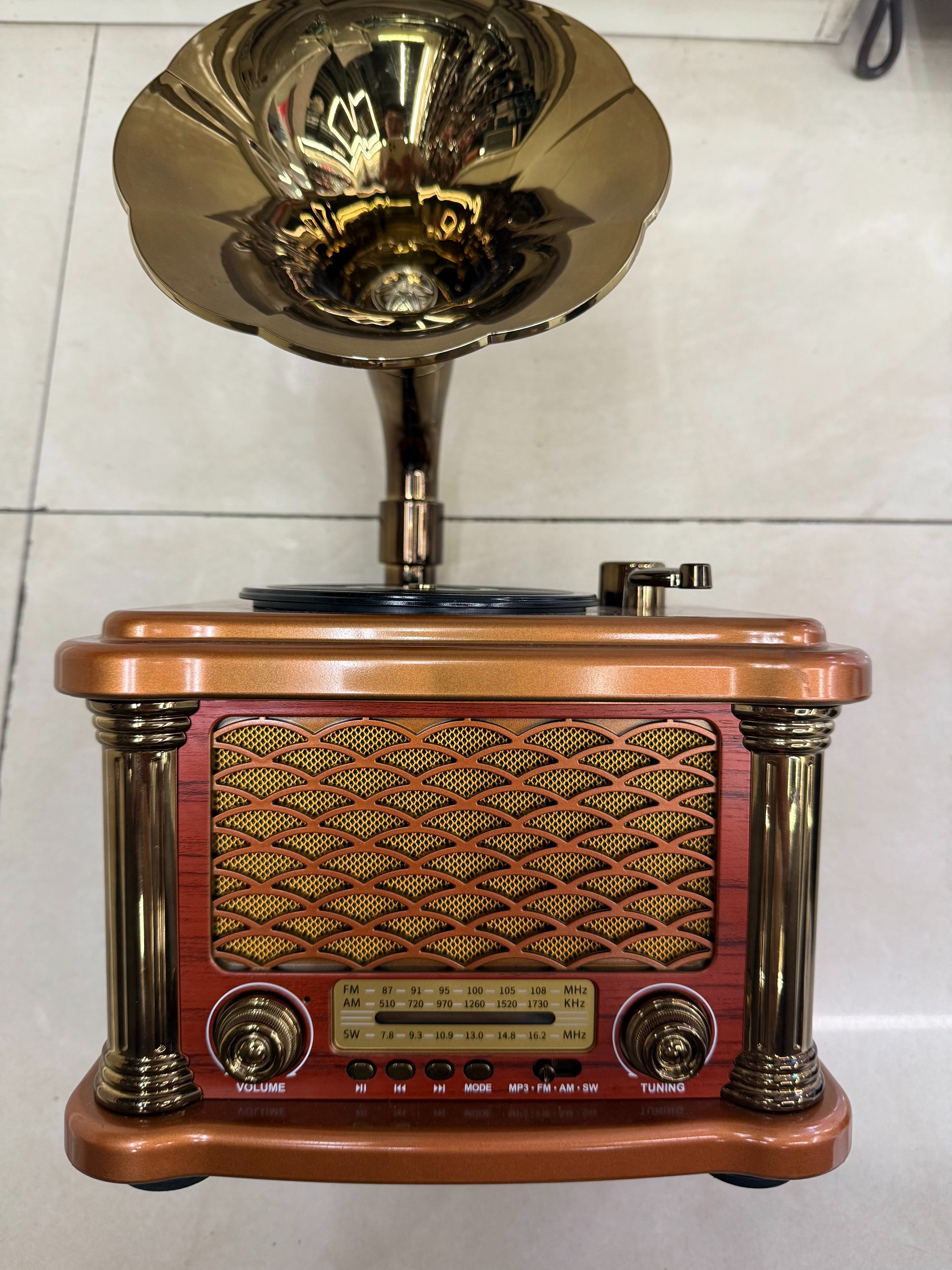 FX-2503BT, FX-2505BT vintage radio, Bluetooth speaker, wood grain, multi-band, multi-functional desktop decoration, phonograph shape, playing music, suitable for gifting to the elderly