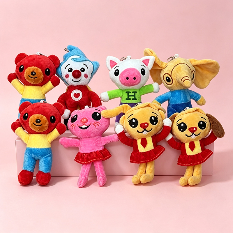 Cross-border bestsellers Plimplim clown plush toys, cartoon magicians, clown pig rabbit cat elephant figurines, colorful plush toys, cute figurines, pillow dolls, children's dolls, soft and adorable plush toys, gift items