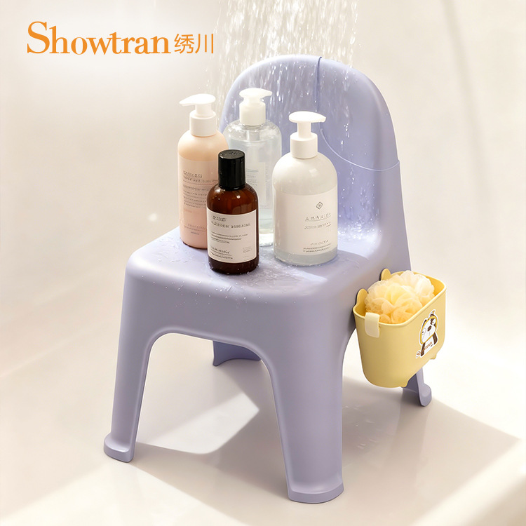 H231-ST2001 extra-thick children's backrest small chair with anti-slip pad shoe-changing stool, stackable thickened low stool