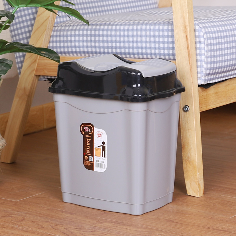 New model X133-D-031 flap trash can 6L12L20L30L50L80L plastic household outdoor desktop square trash can http://detai