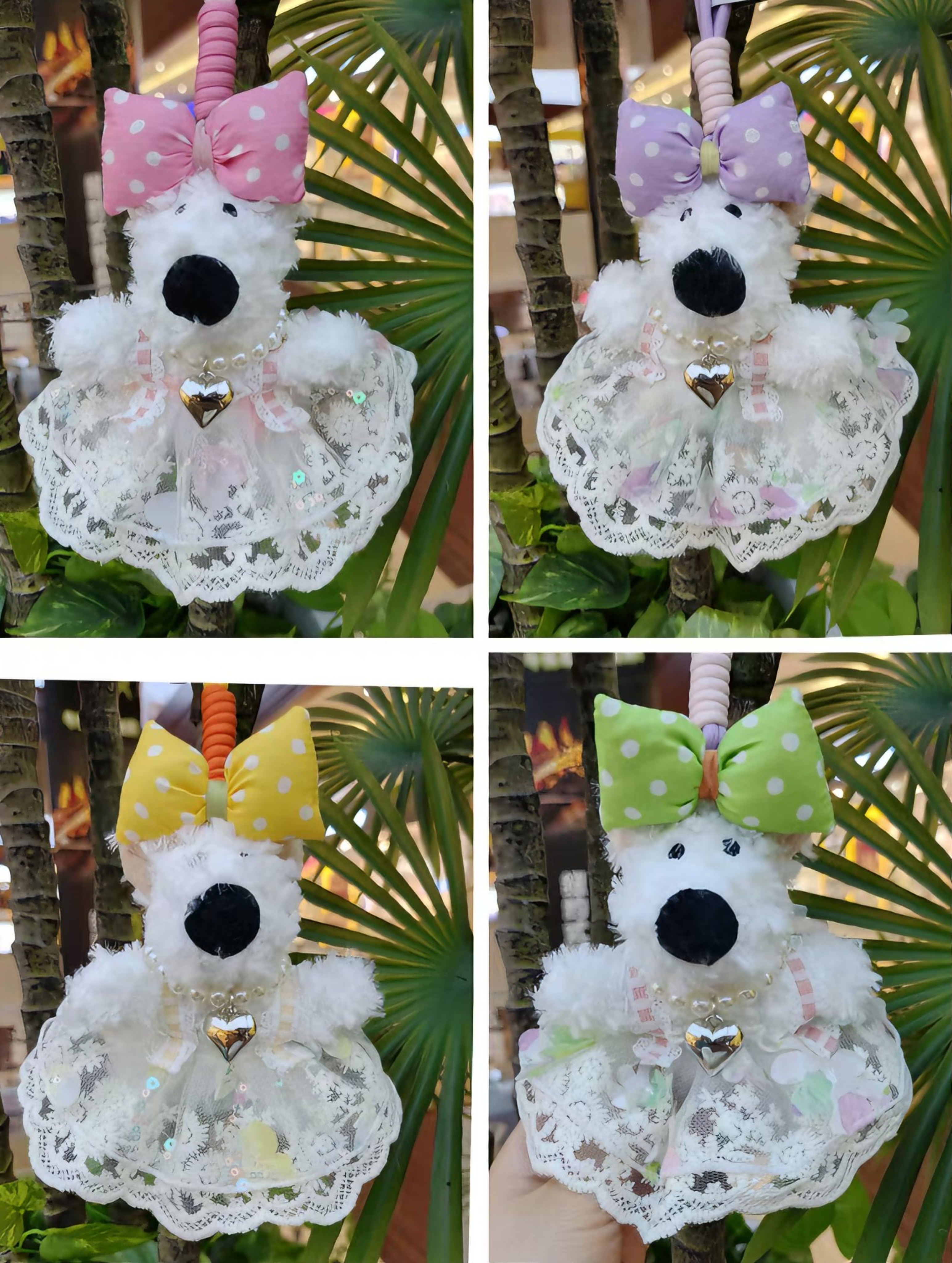 West Highland plush keychains, backpack buckles, pendants, cute and adorable doll keychains details Picture