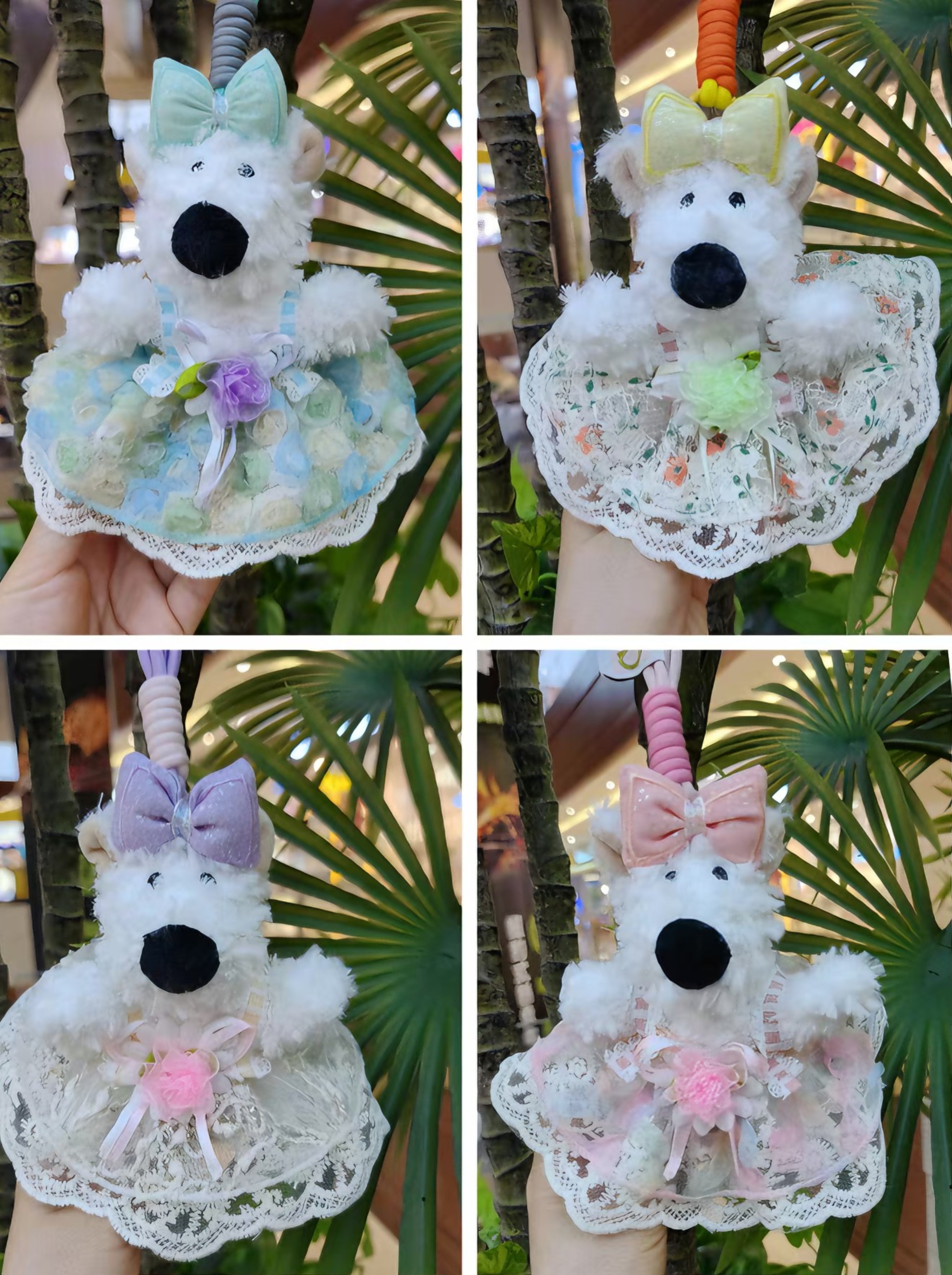 West Highland plush keychains, backpack buckles, pendants, cute and adorable doll keychains Application Scenario