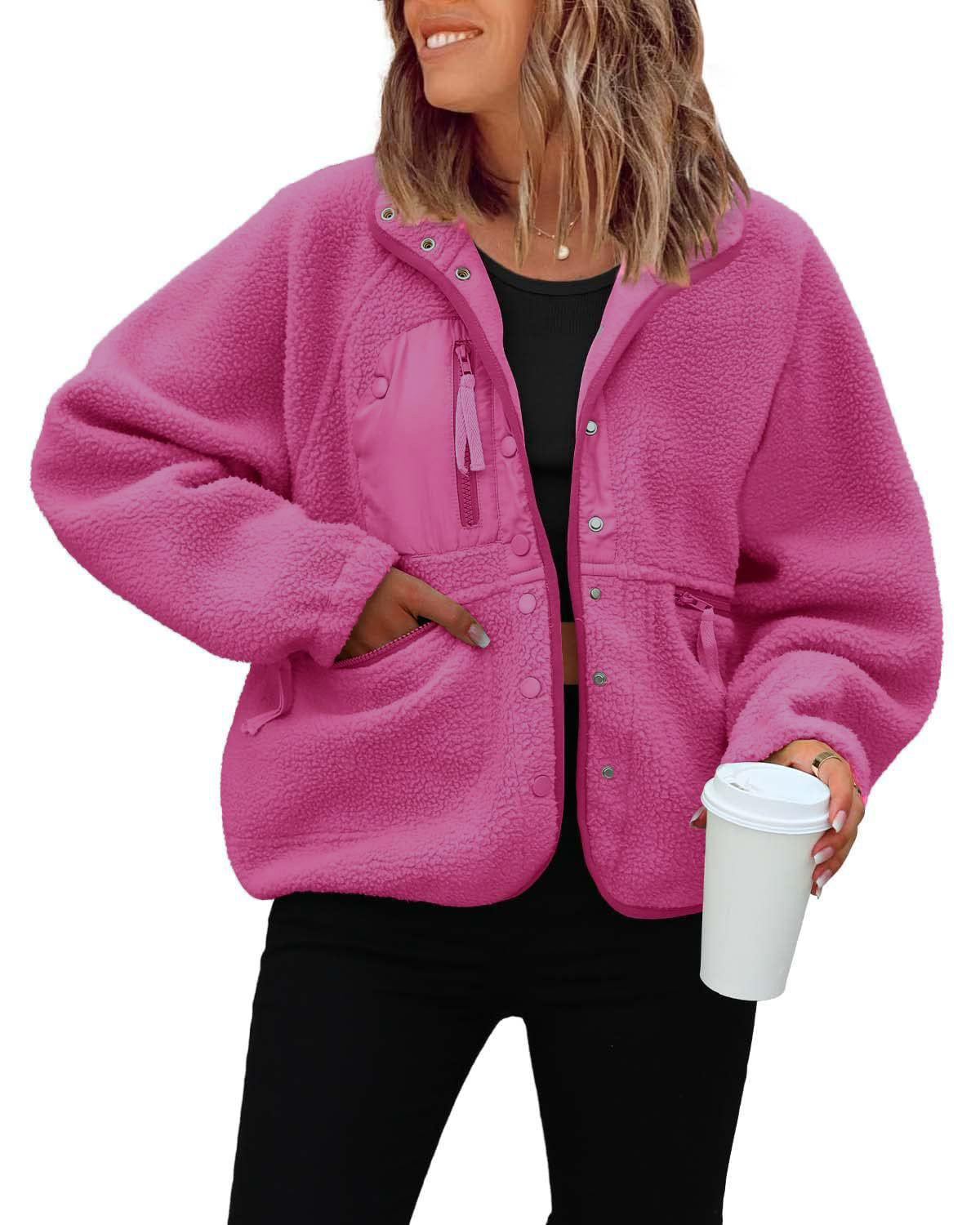 Fp-style 2023TEMU Amazon Autumn/Winter women's fleece jacket, sport and casual hoodie jacket top