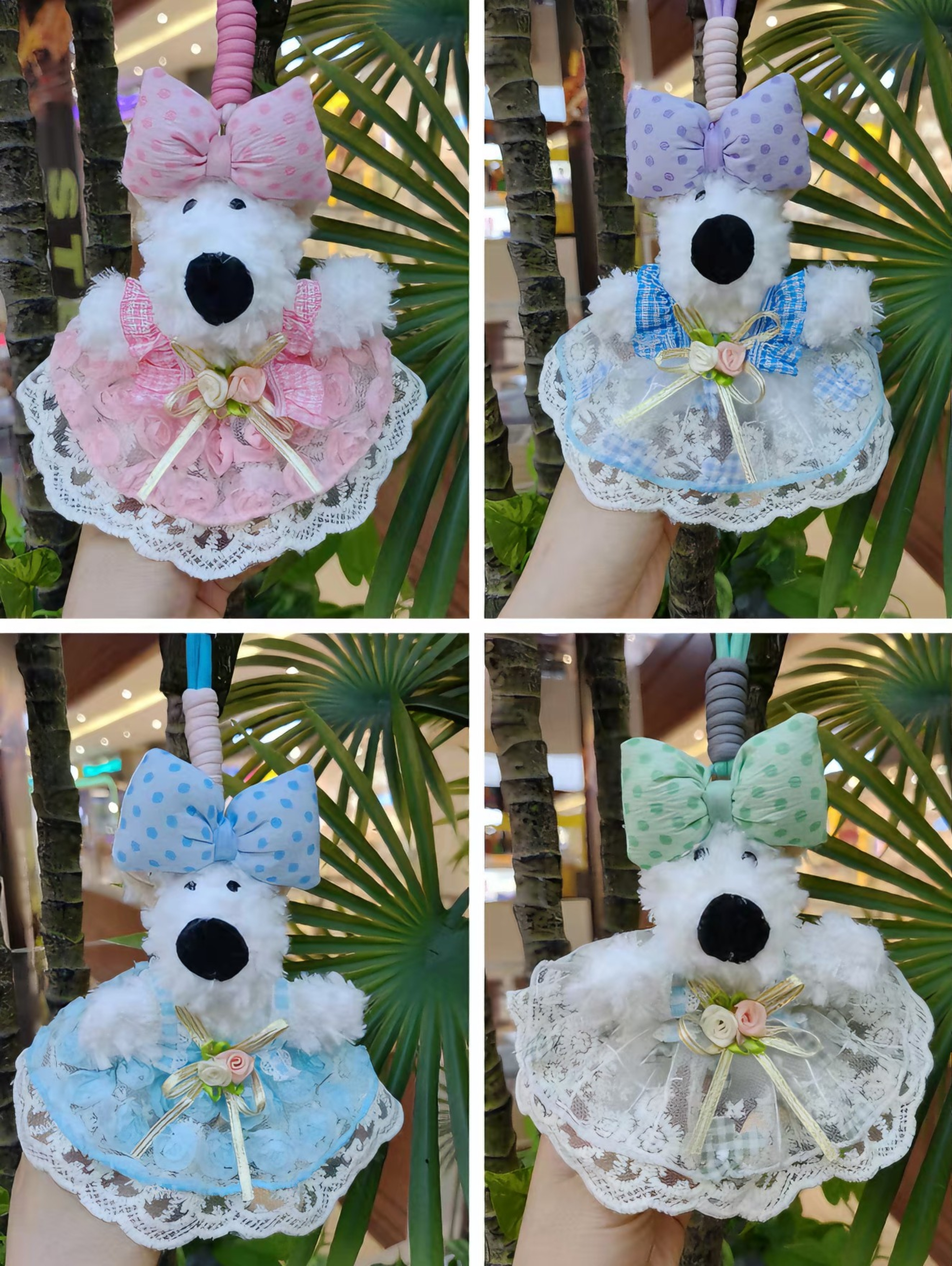 West Highland plush keychains, backpack buckles, pendants, cute and adorable doll keychains Item Picture