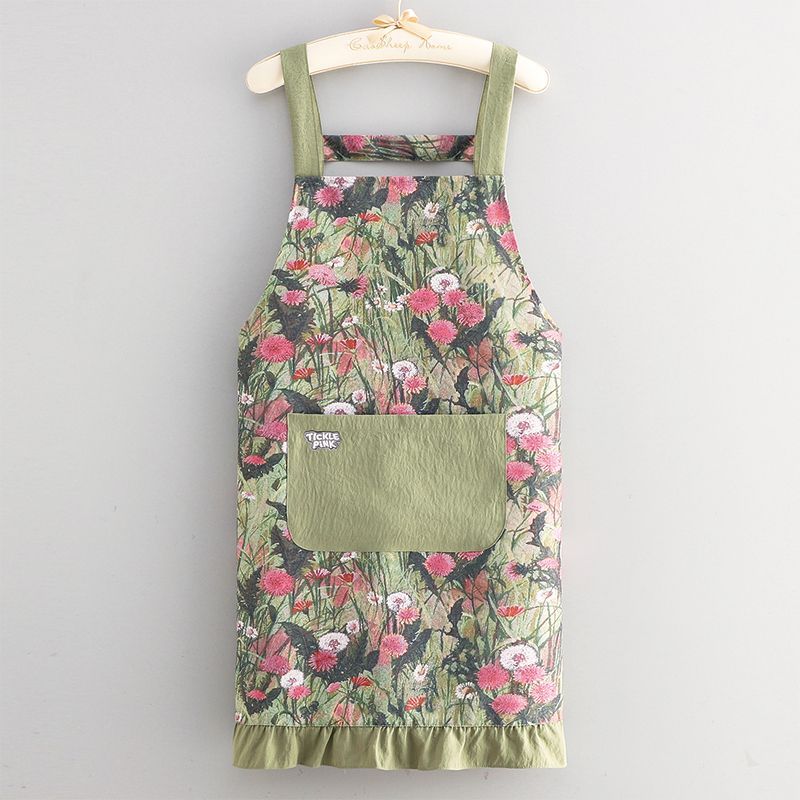 Anti-stain Korean-style apron, pure cotton, wear-resistant, kitchen and household, 2026 new style of trendy women's work clothes for the catering industry