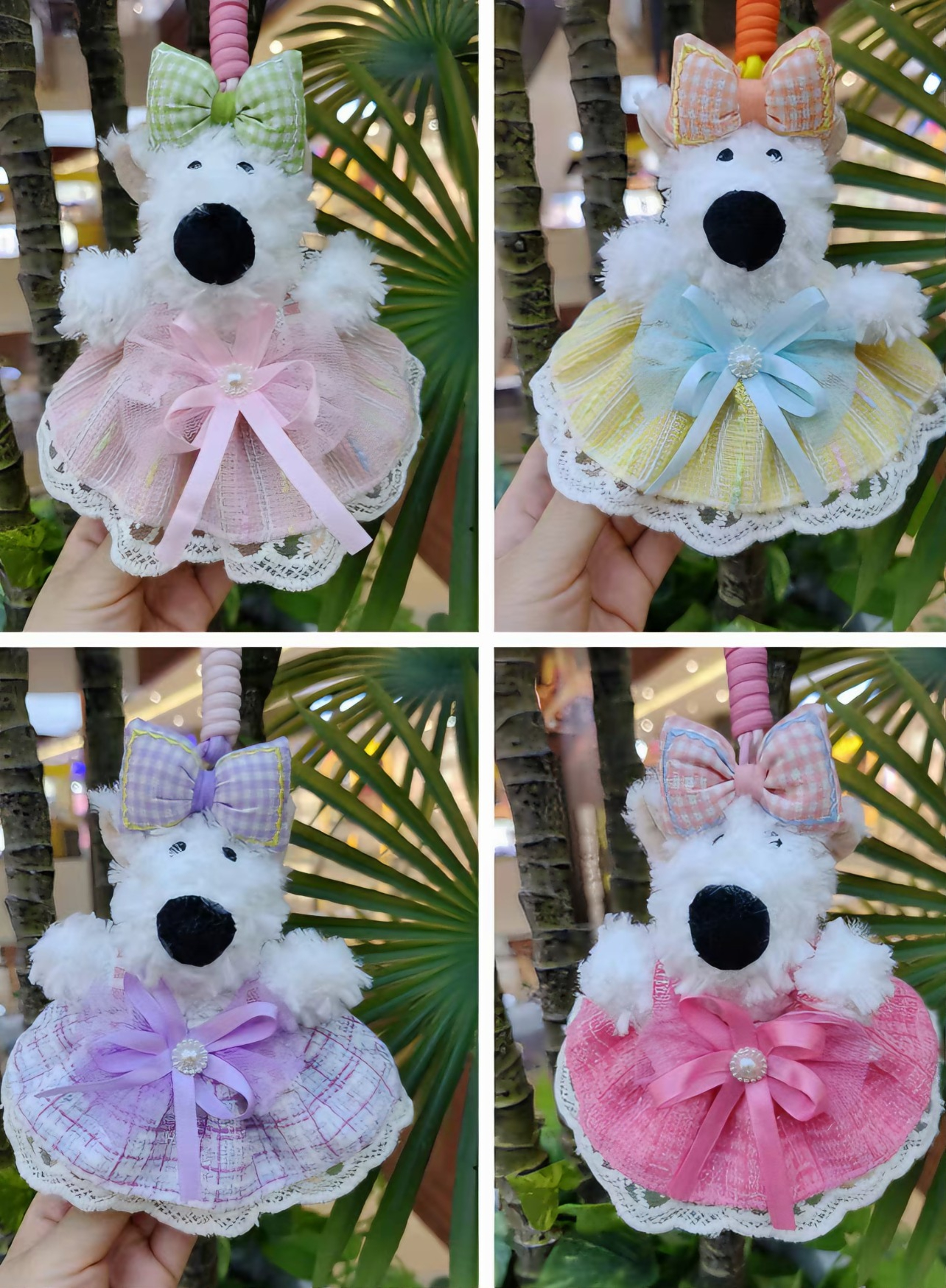 West Highland plush keychains, backpack buckles, pendants, cute and adorable doll keychains