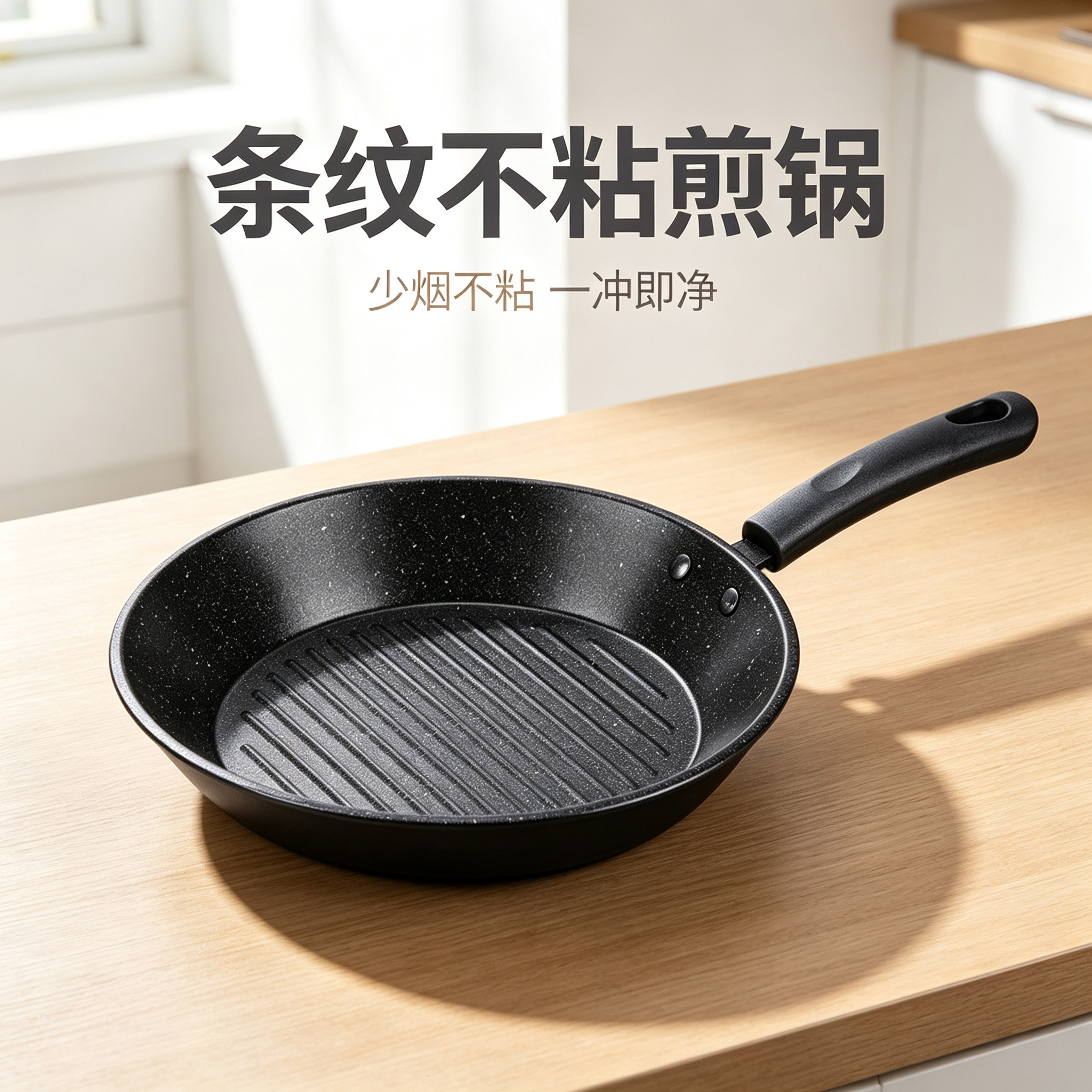 CGUCOOK Cross-border Striped flat Frying pan, egg frying pan, breakfast egg hamburger pan, non-stick pan, new household egg frying pan, steak and pork chop flat frying pan